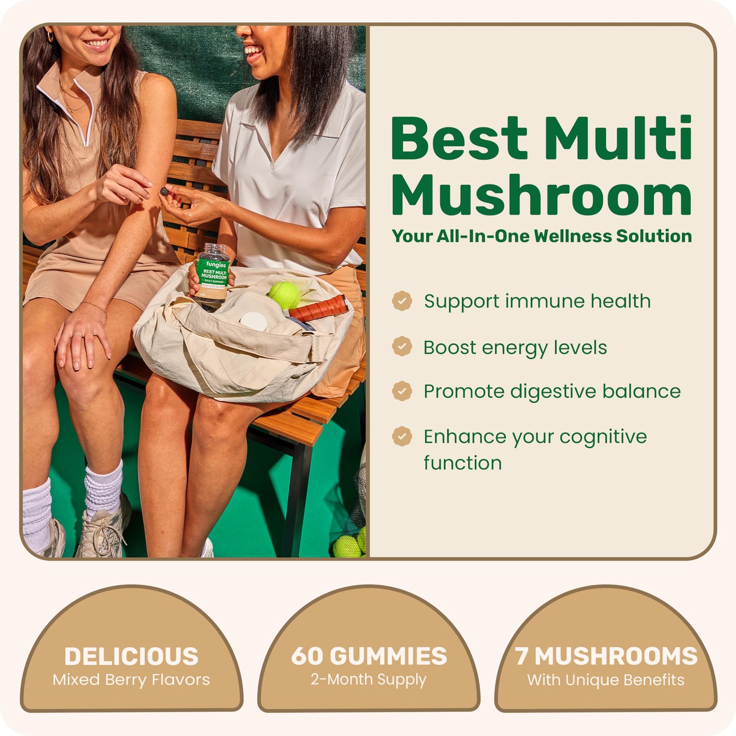 Fungies Multi Mushroom Gummies for Men & Women Gummy 60 Count