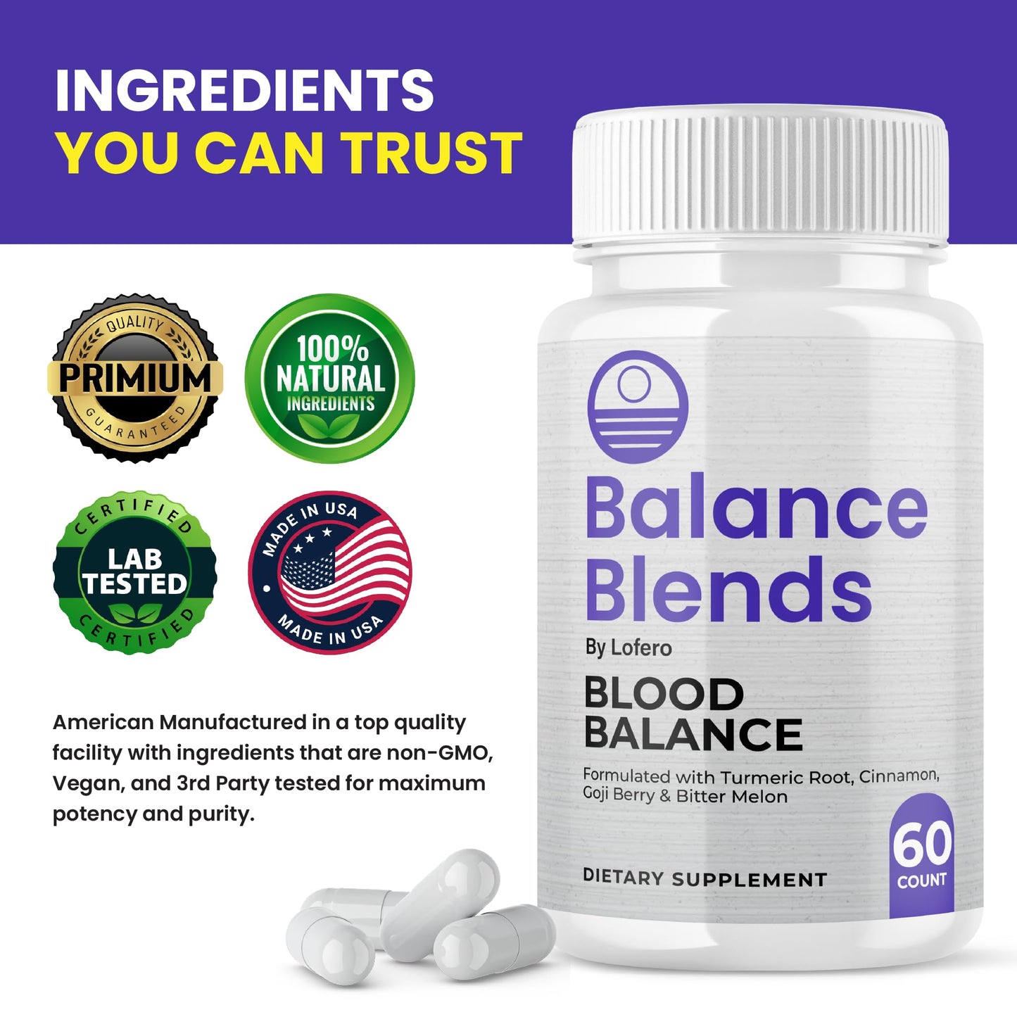 Lofero Balance Blends Flow Support Capsules, 60 Count