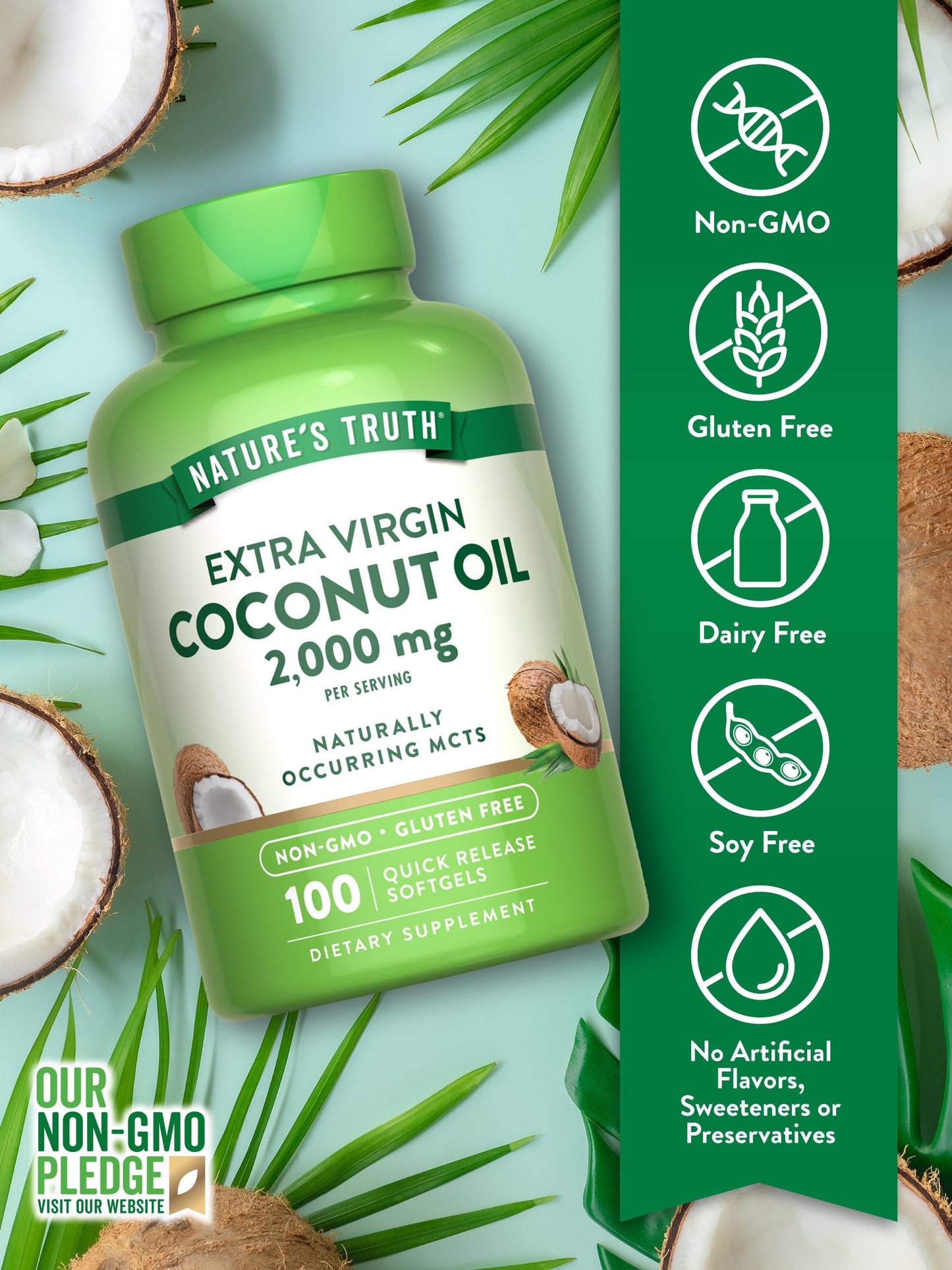 Nature's Truth Coconut Oil Supplement Softgels 100