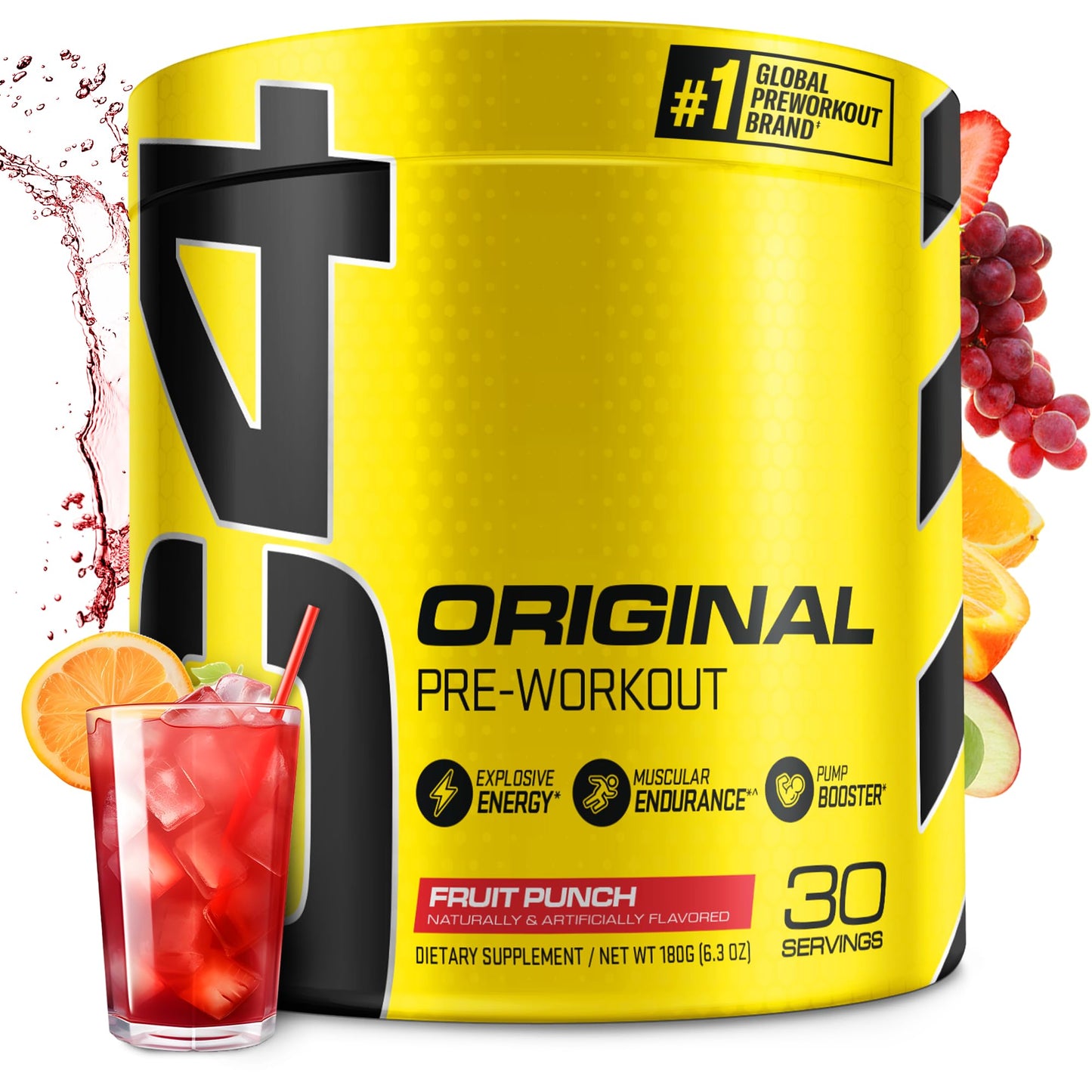 C4 Original Pre Workout Powder Fruit Punch 6.3 Ounces