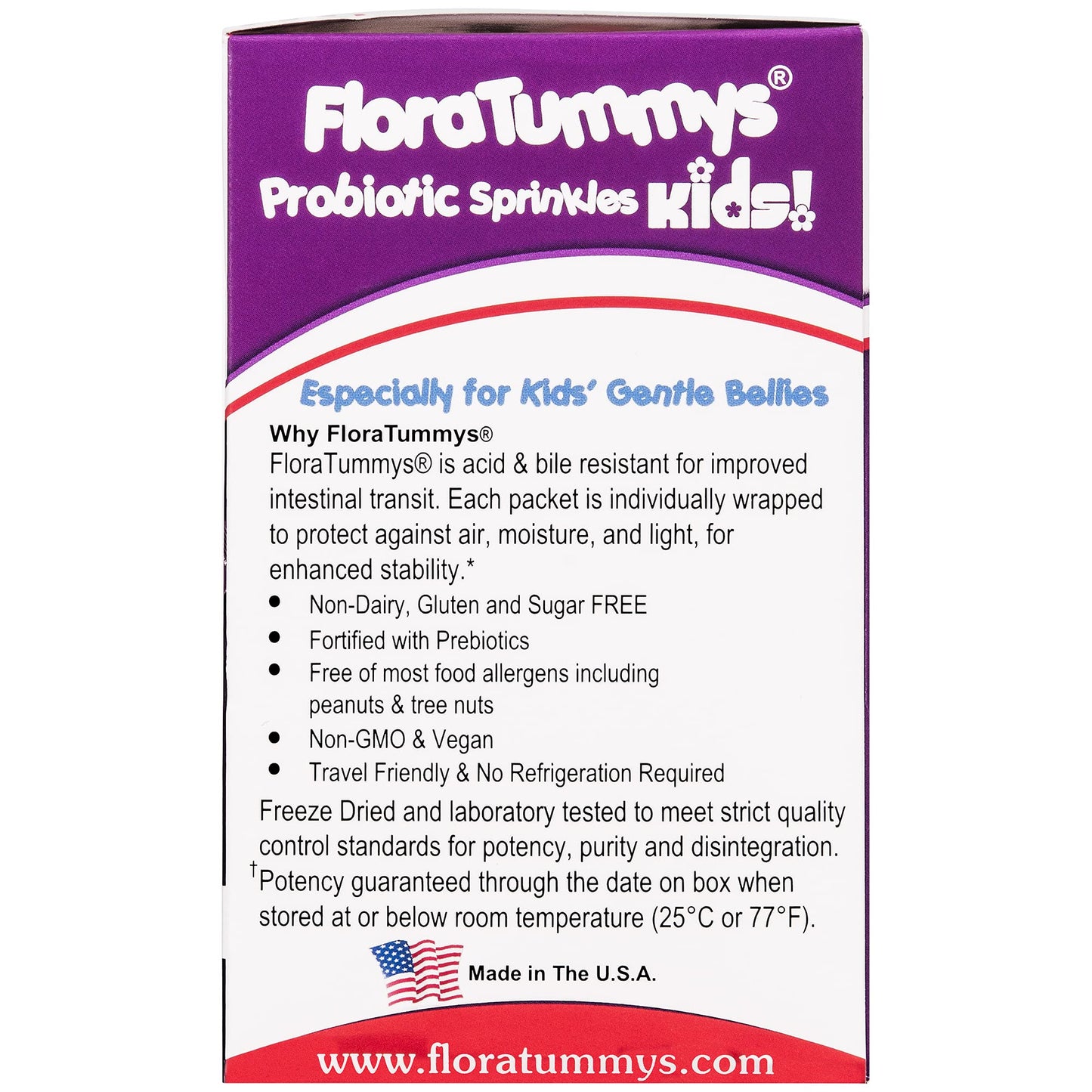 FloraTummys Probiotic Sprinkles for Kids Powder, 60 Count