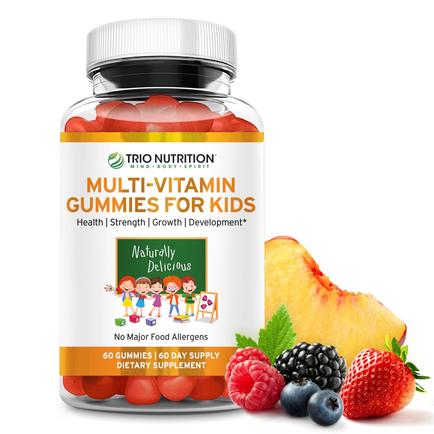 TRIO NUTRITION Premium Kids Multivitamin Gummies, 60 Count