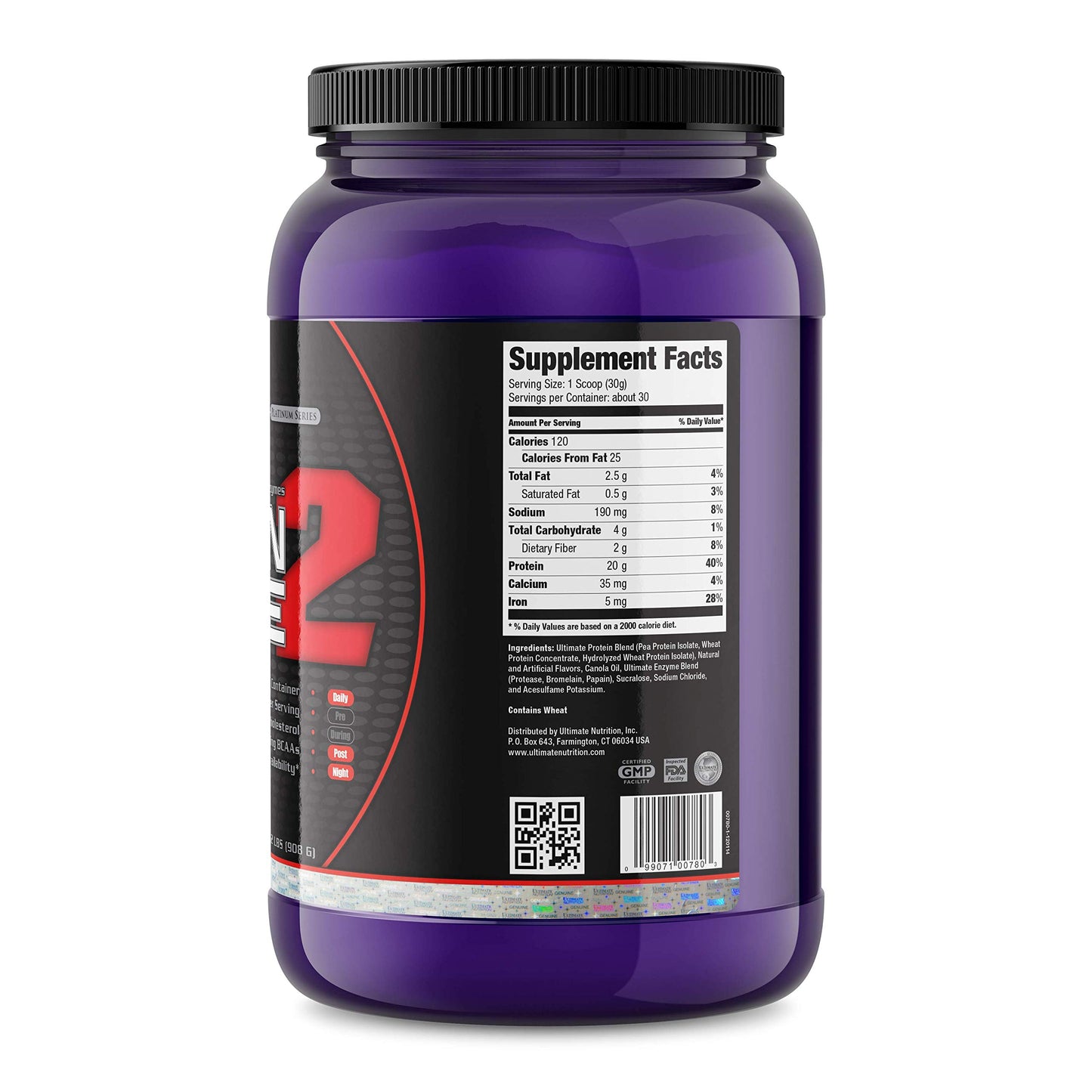 Ultimate Nutrition Vegan Plant Based Protein Isolate Powder, Chocolate, 32 oz