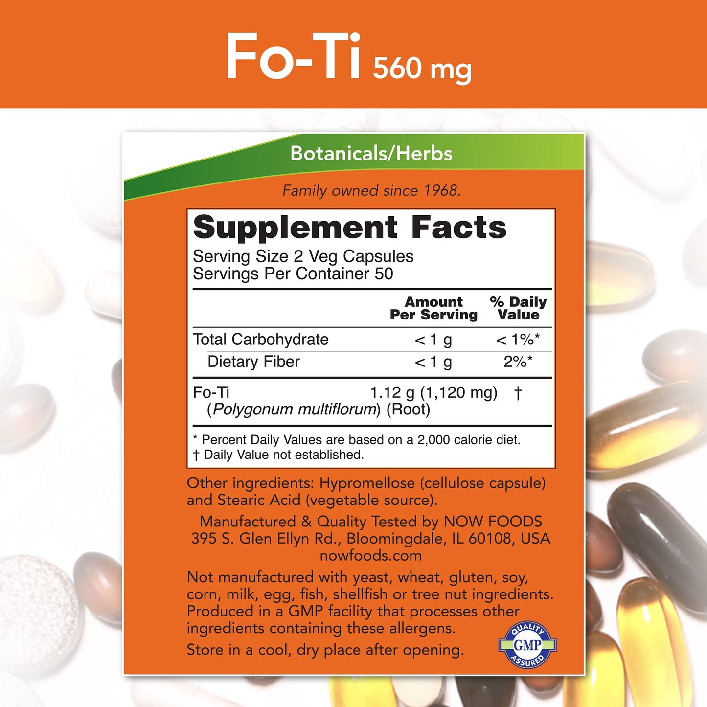 NOW Foods Fo-Ti Ho Shou Wu 560mg Capsule, 300 Count