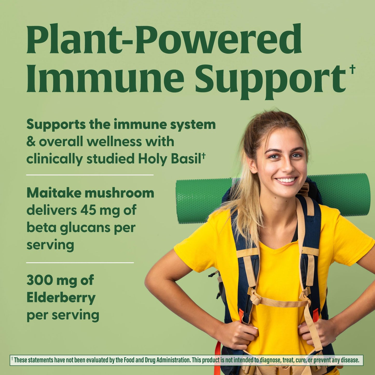 MegaFood Superfood Mushroom Immune Support Maitake Mushroom Supplement with Elderberry & Holy Basil to Help Support a Healthy Immune System Doctor Formulated Vegan, 60 Capsules