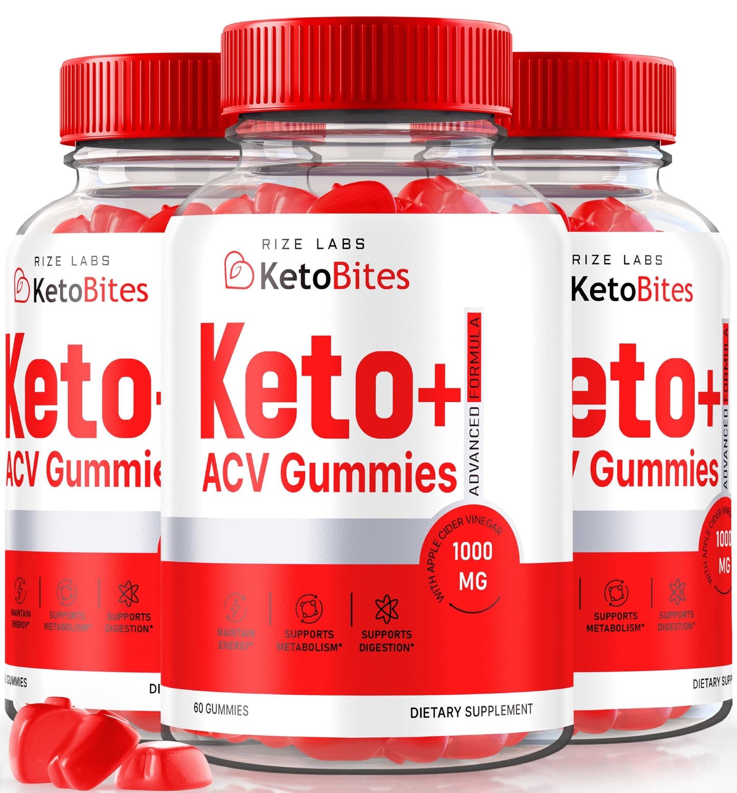 Rize Labs Keto Bites ACV Gummies for Advanced Weight Loss, All Natural Apple Cider Vinegar Supplement, 180 Gummies