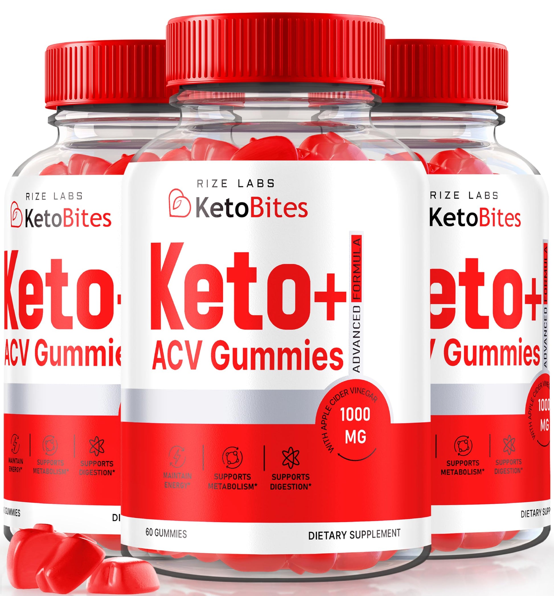 Rize Labs Keto Bites ACV Gummies for Advanced Weight Loss, All Natural Apple Cider Vinegar Supplement, 180 Gummies