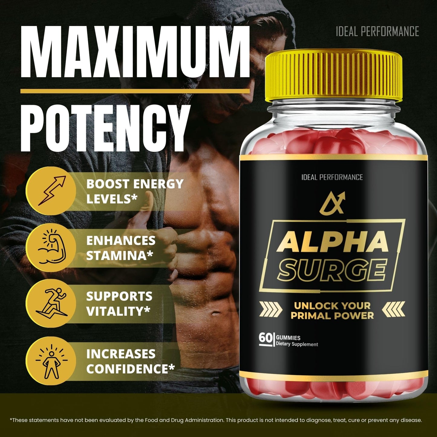 IDEAL PERFORMANCE Alpha Surge Gummies 120 Count