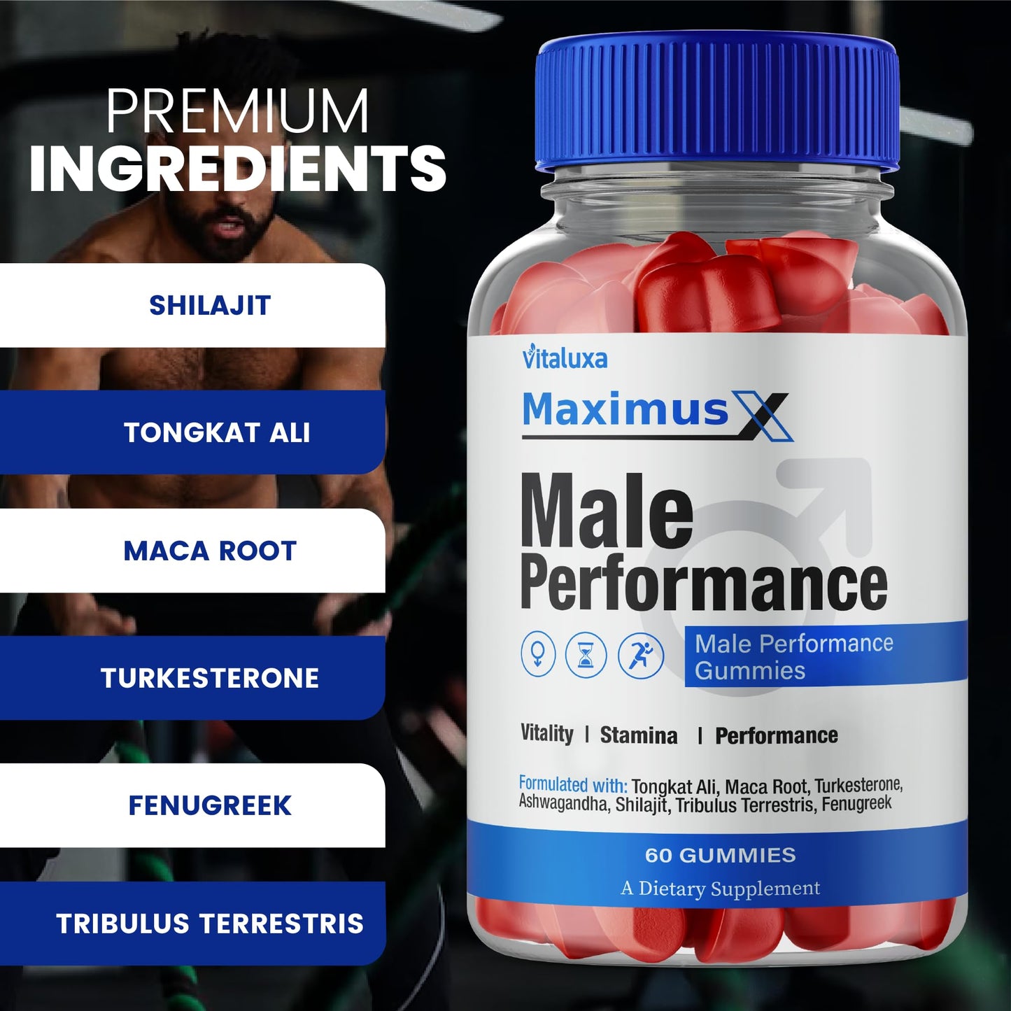 Vitaluxa Maximus X Gummies for Men, Gummy, 300 Count
