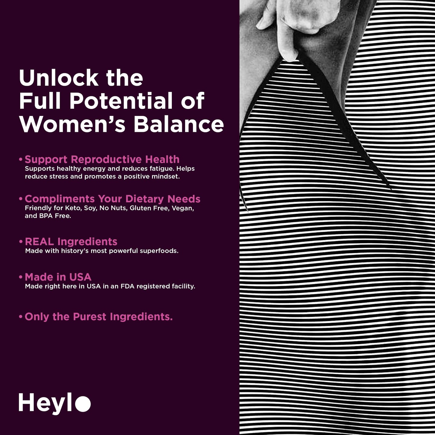 Heylo Health Women’s Hormone Balance Support Capsules, 60 Capsules