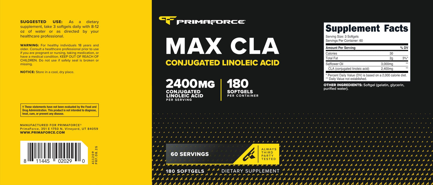 Primaforce CLA 2400 mg per Serving Softgels 180 Count