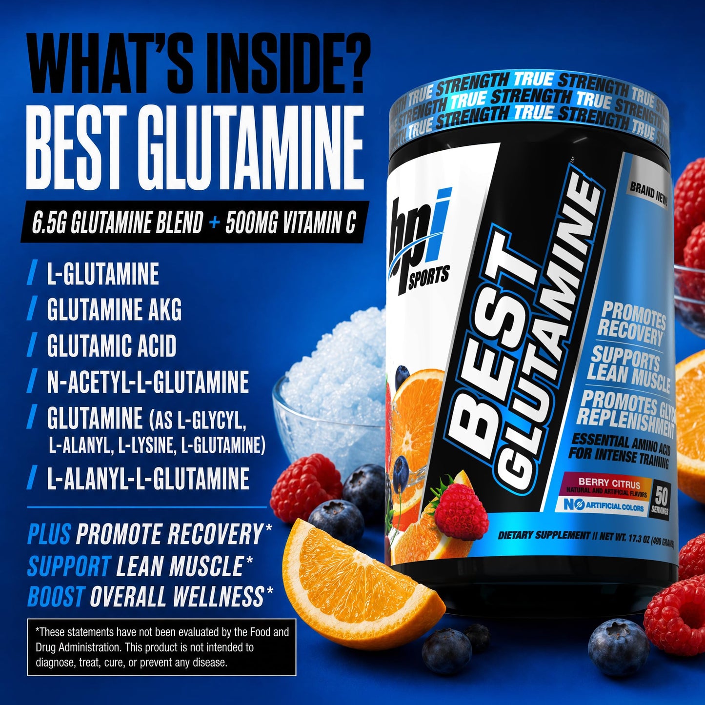 BPI Sports Best Glutamine Supplement Powder 17.3 oz
