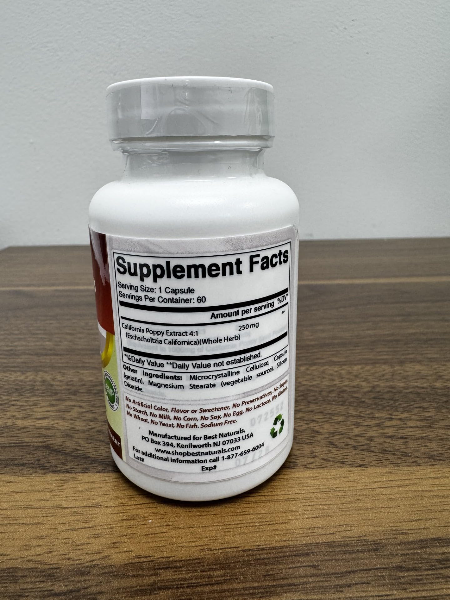 Best Naturals California Poppy 4:1 Extract 60 Capsules