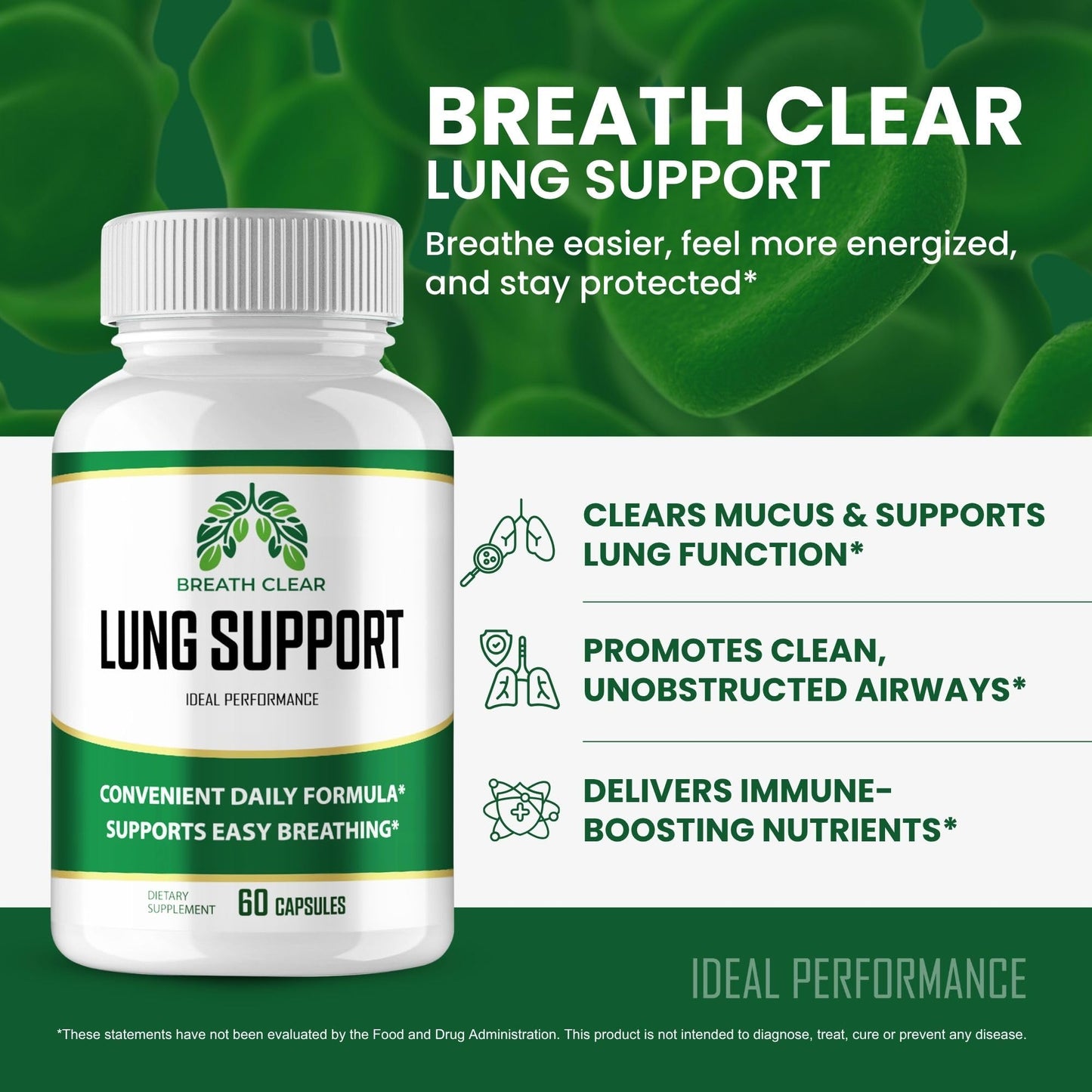 IDEAL PERFORMANCE Breath Clear Lung Support Capsules, 60 Capsules