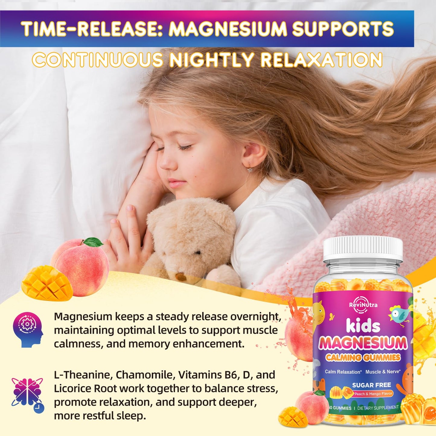 ReviNutra Center-Filled Kids Magnesium Gummies, 60 Count