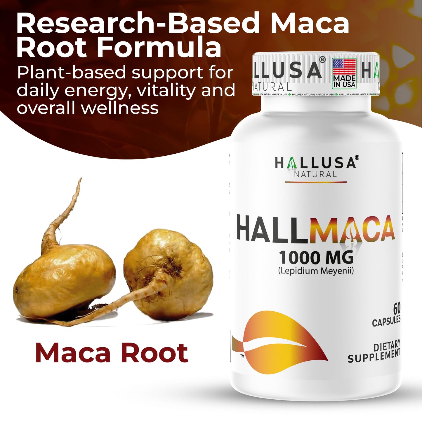 Hallusa Natural Maca Capsule 60 Count