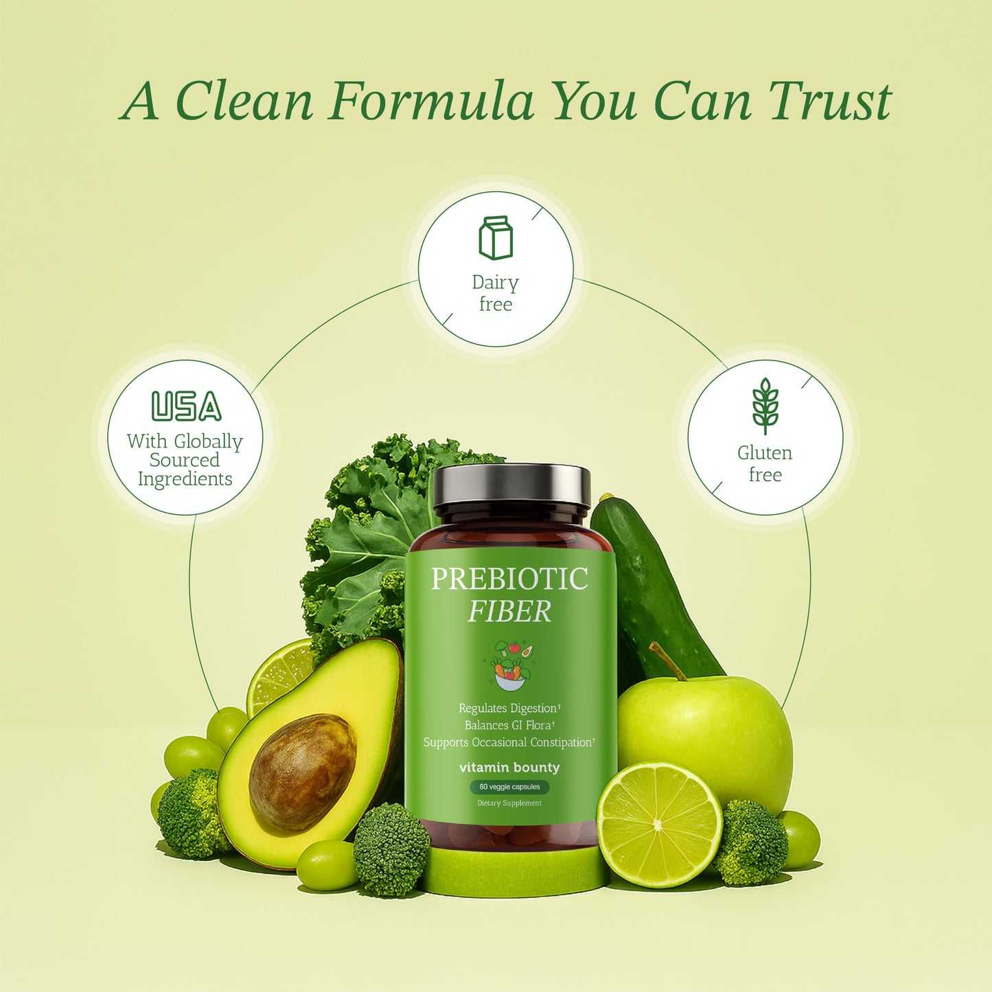 Vitamin Bounty PreforPro Prebiotics Capsules 60 Capsules