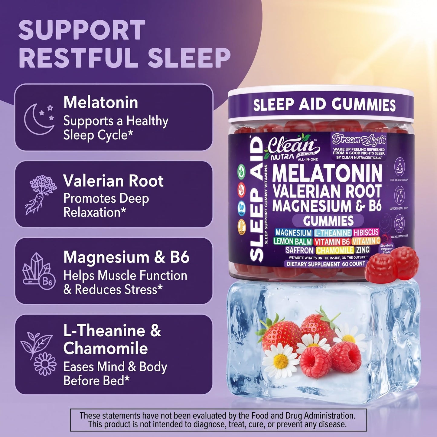 Clean Nutraceuticals Melatonin Gummies 10mg, 60 Gummies