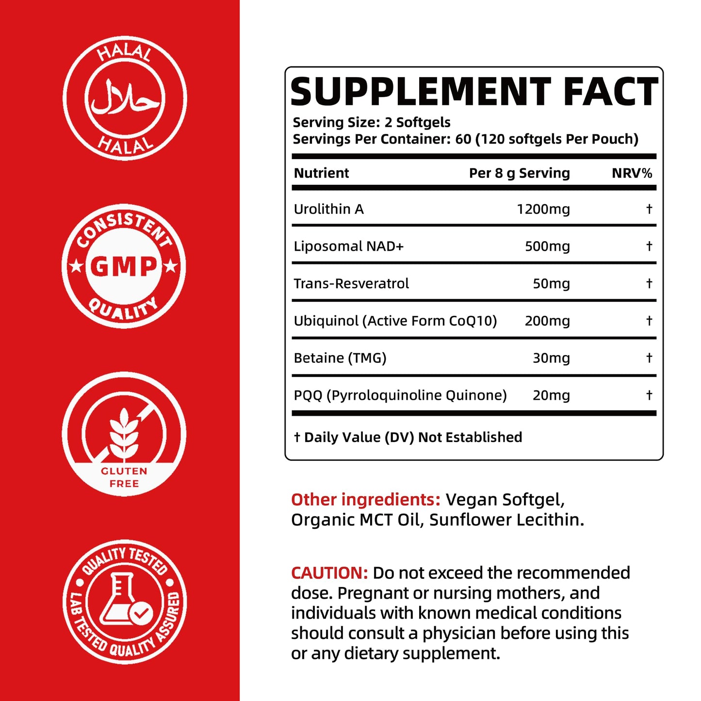 Aeromone Urolithin A Supplement, 2000mg 6 in 1 Vital Longevity Blend Softgels, 120 Count