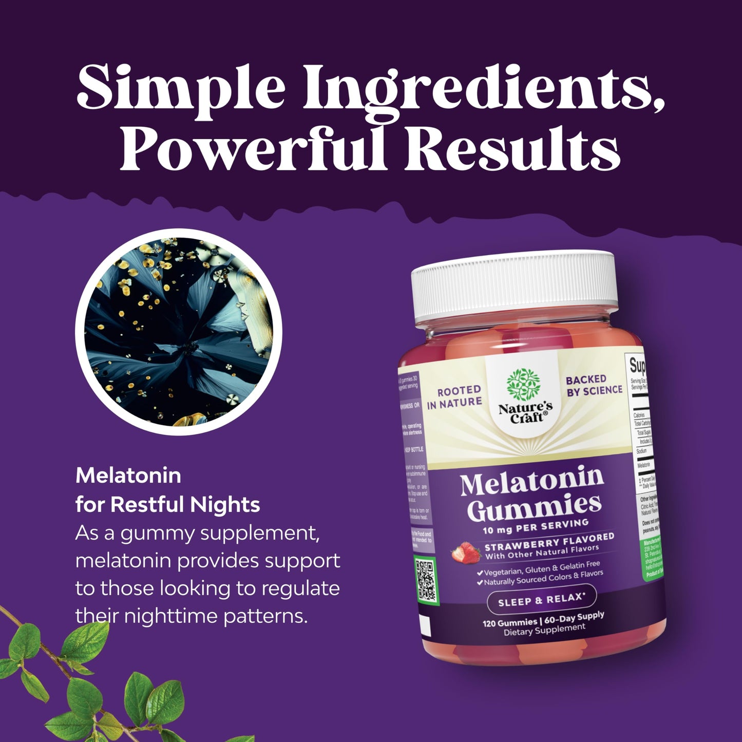 Natures Craft Melatonin Gummies 10mg, 120 Count