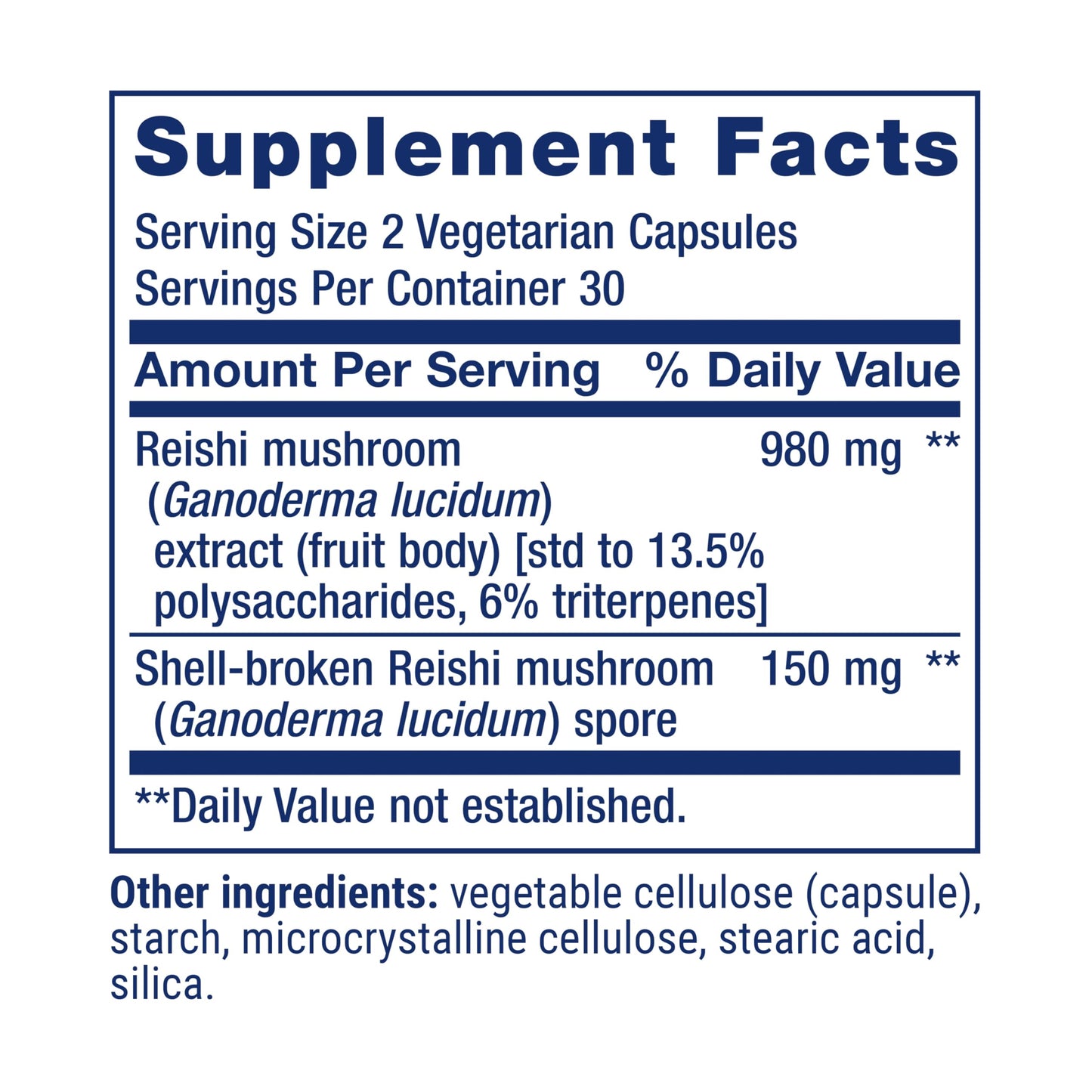 Life Extension Reishi Extract Mushroom Complex 60 Capsules