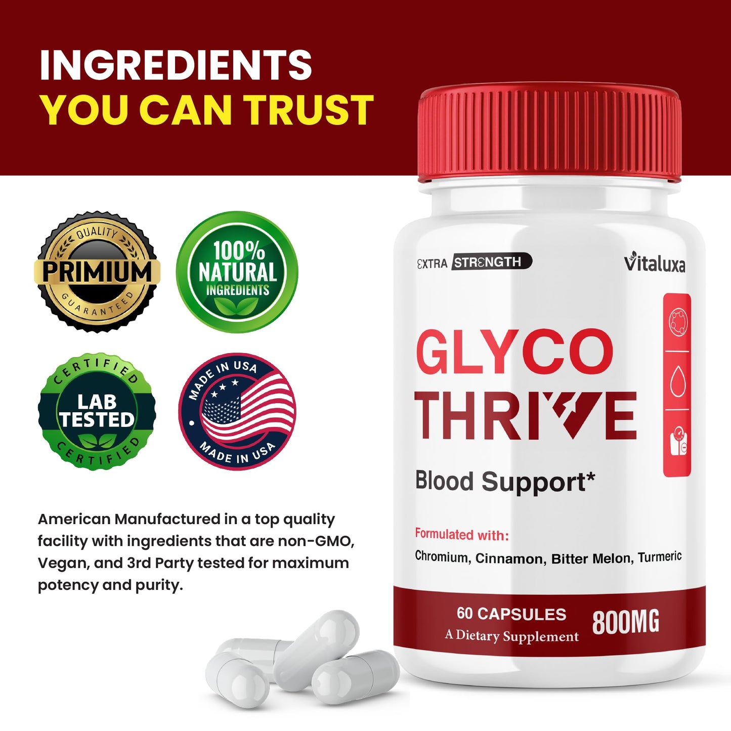 Vitaluxa Glyco Thrive Capsules 180 Capsules