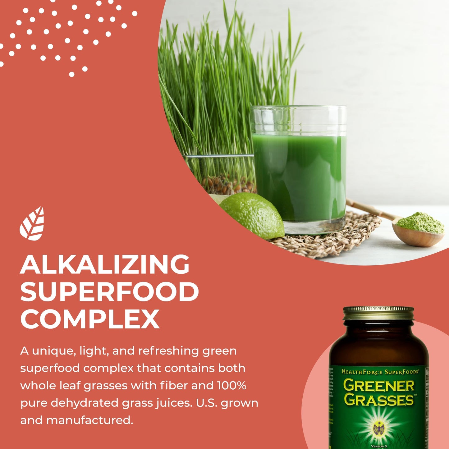 HealthForce SuperFoods Greener Grasses Alkalizer Powder 10 oz
