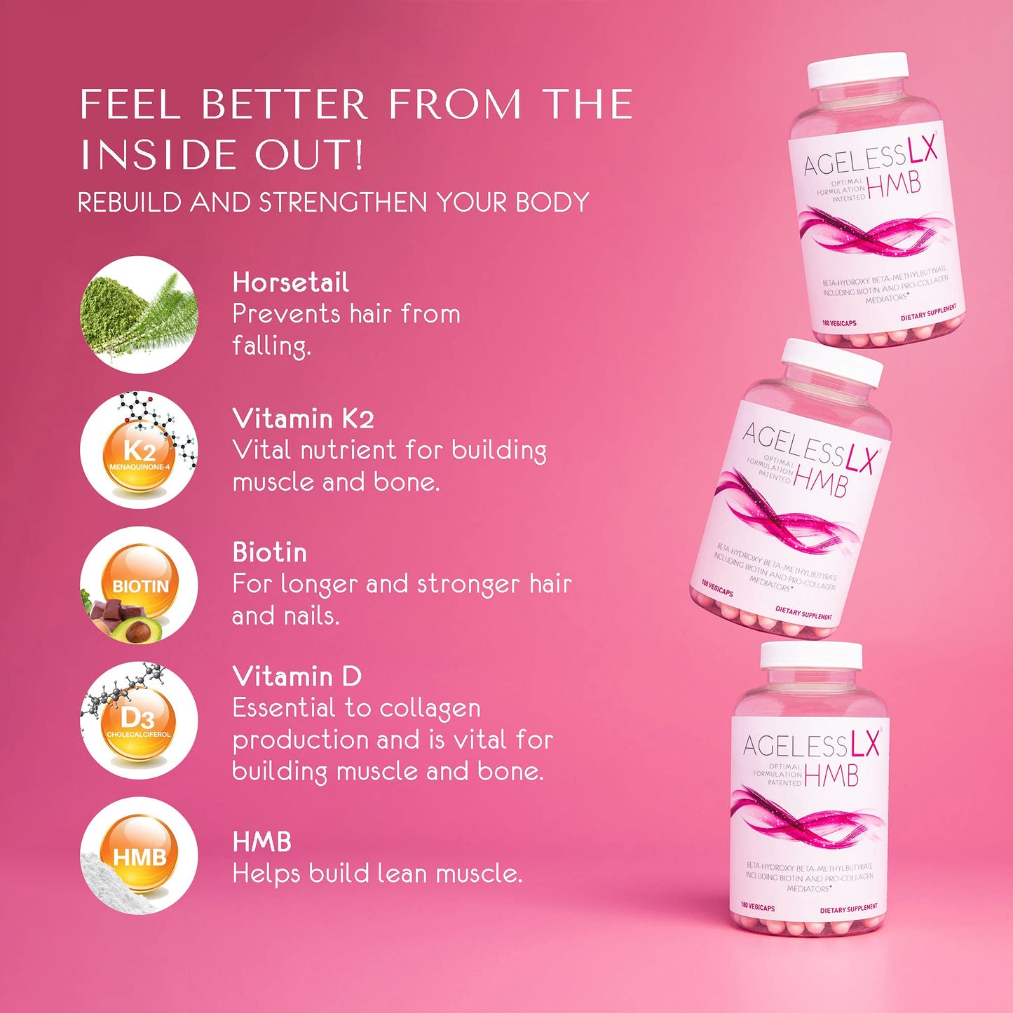AgelessLX Power Greens Superfood Powder Capsules