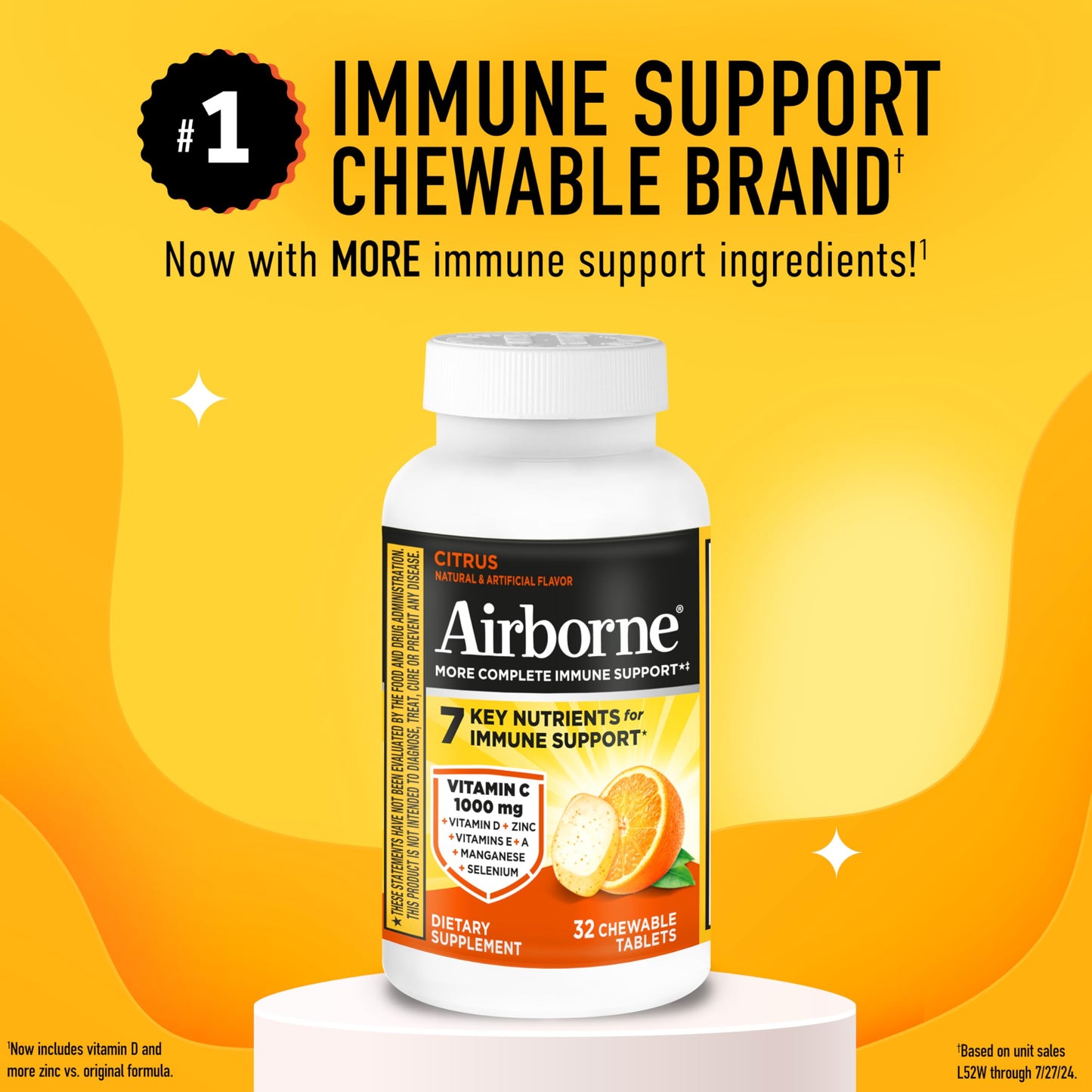 Airborne Vitamin C 1000mg Tablets, 32 Count