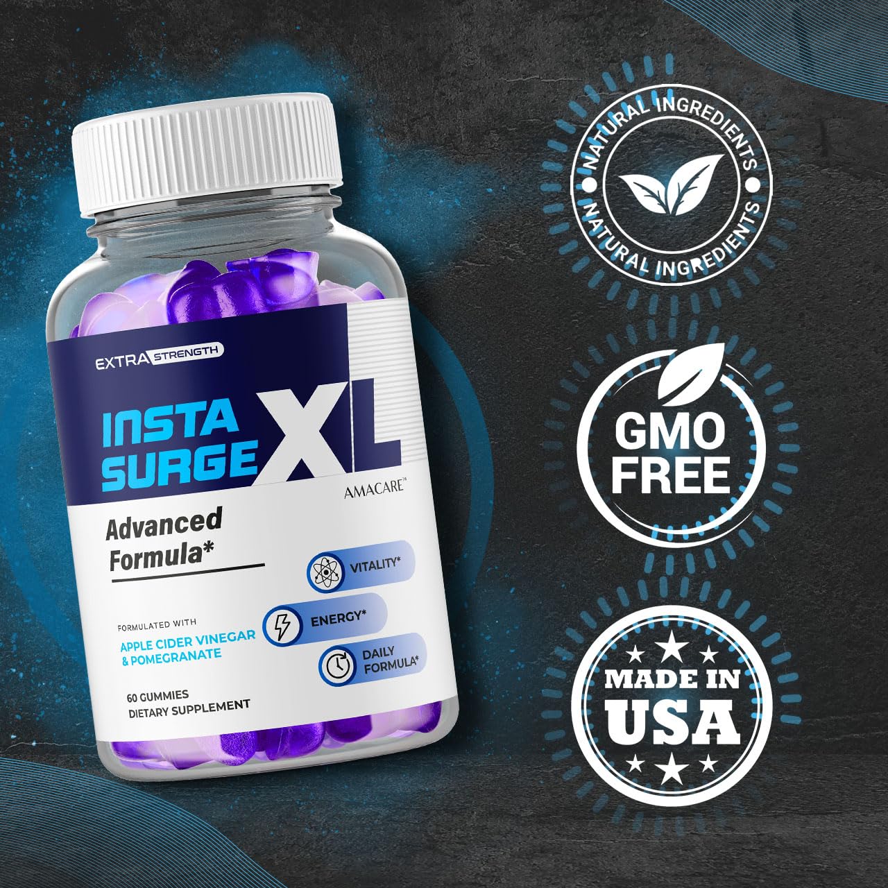 AMACARE Insta Surge XL Gummies 180 Gummies