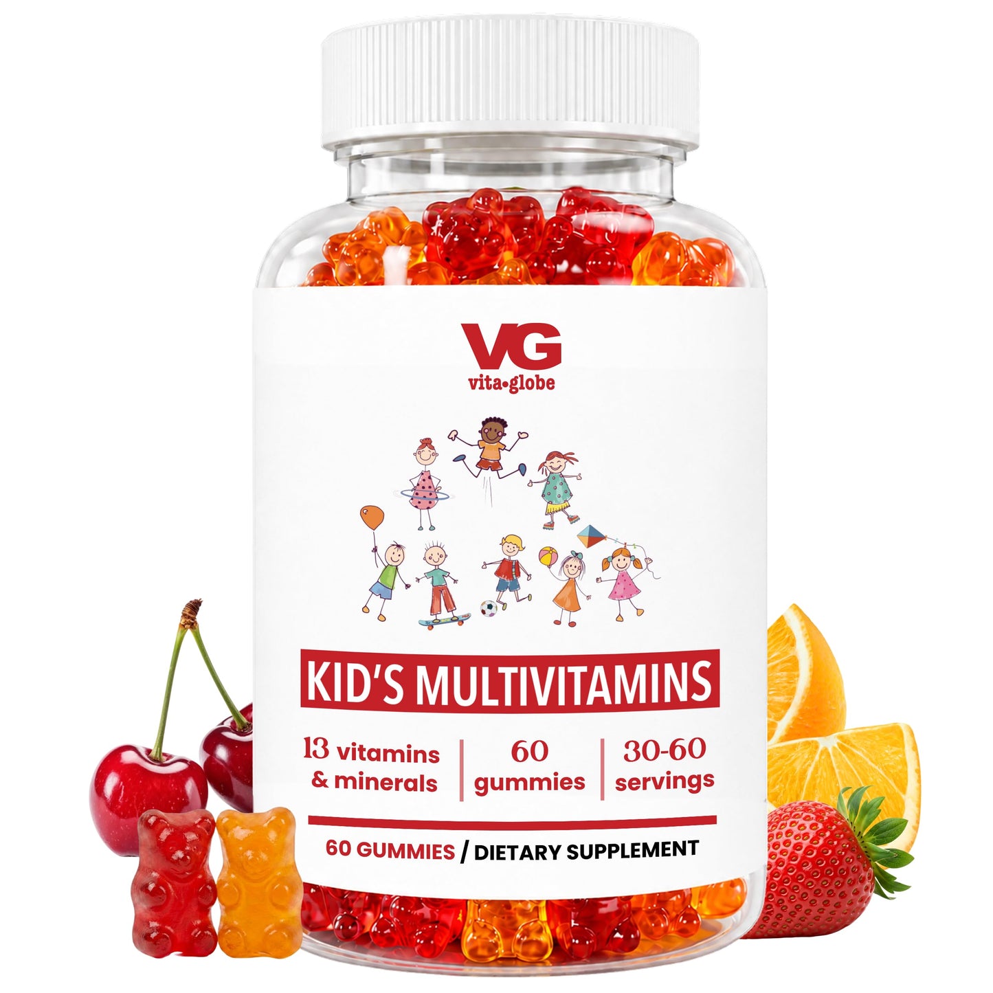 VITA GLOBE Elderberry Gummies with Vitamin C, Zinc, Immune Support Vegan, 60 Count