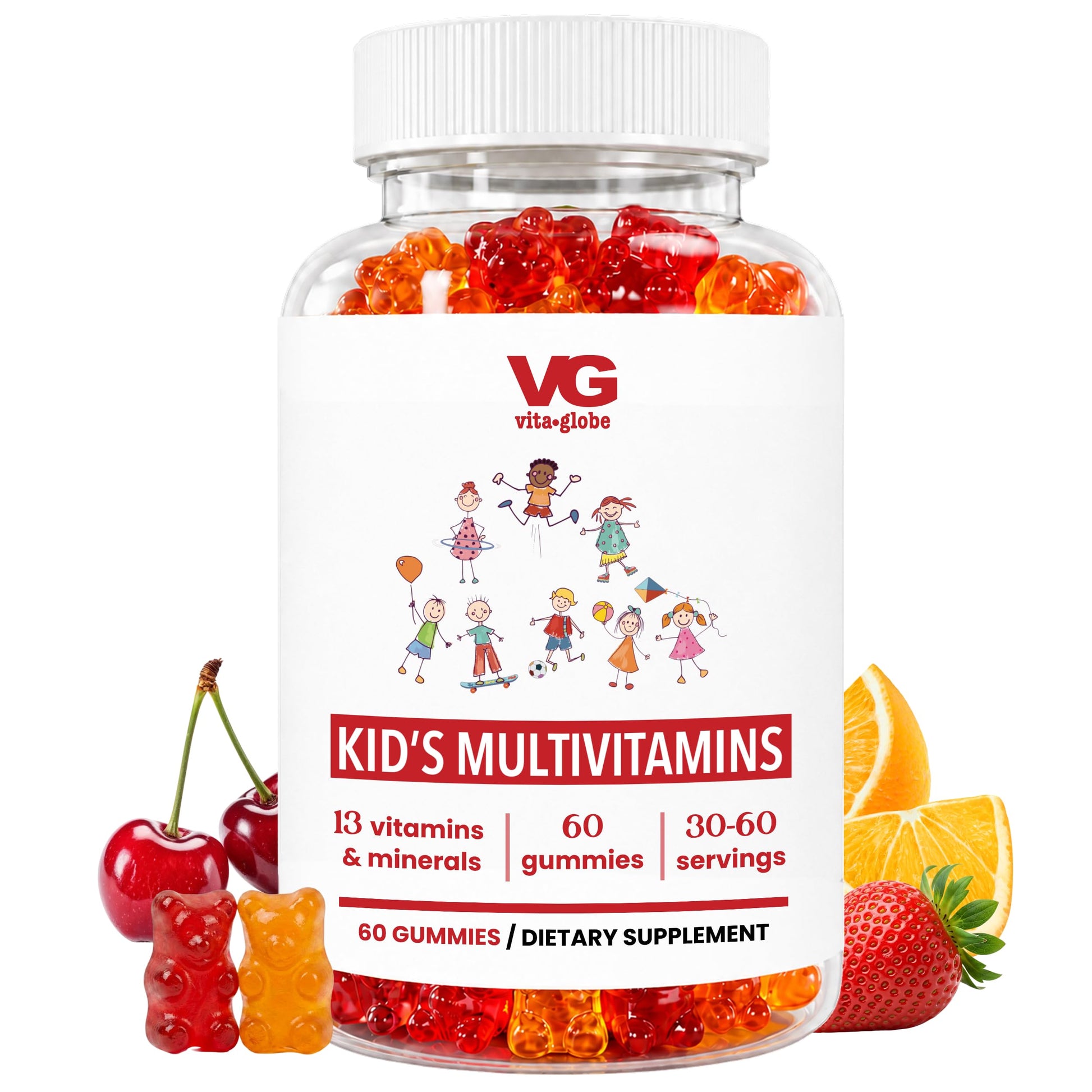 VITA GLOBE Elderberry Gummies with Vitamin C, Zinc, Immune Support Vegan, 60 Count