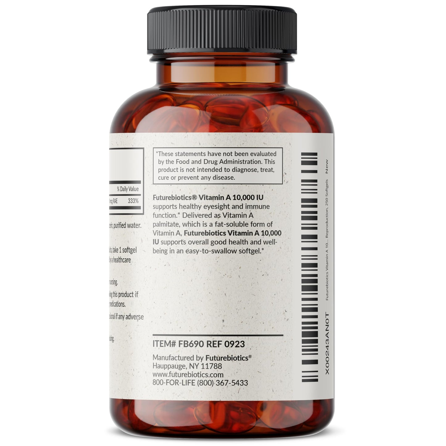 Futurebiotics Vitamin A 10,000 IU Softgels, 250 Softgels
