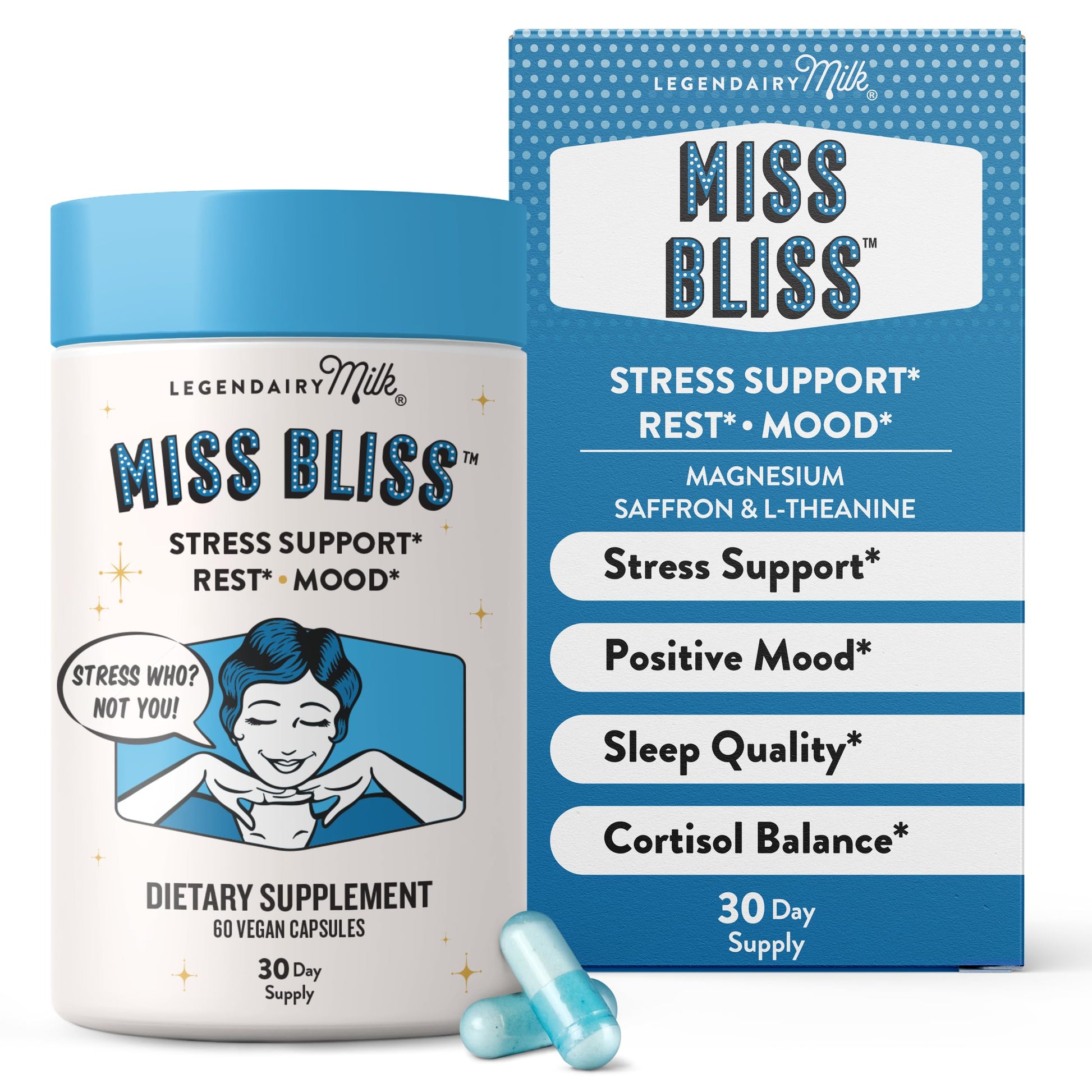 Legendairy Milk Miss Bliss Stress Support for Women Capsule, 60 Count