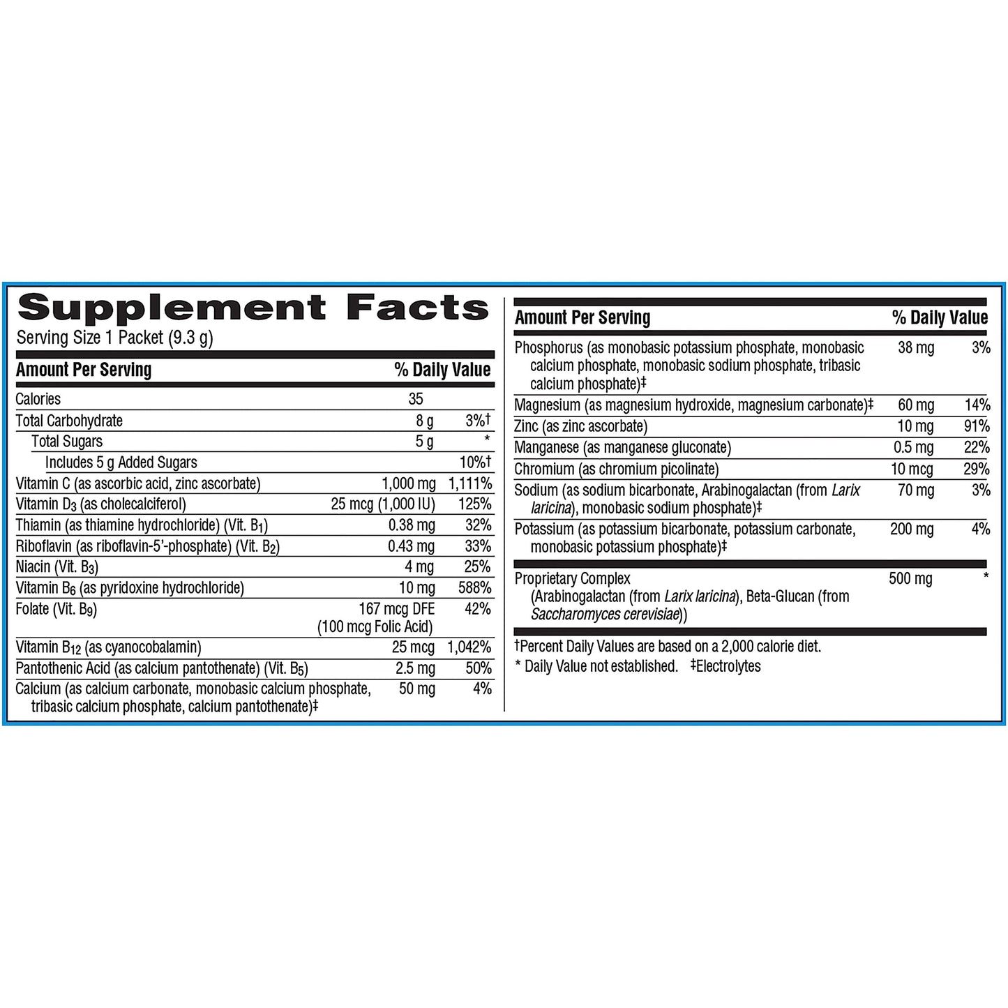 Emergen-C Immune+ Triple Action Immune Support Powder 50 Count