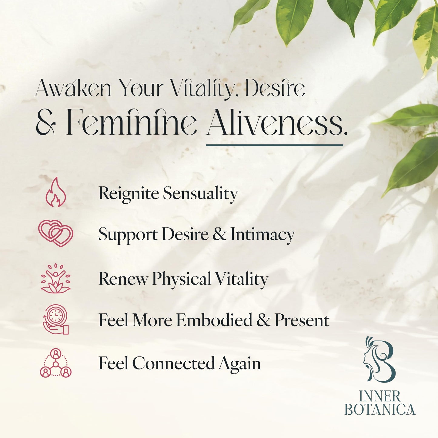 Inner Botanica Awaken Libido Support for Women with Maca Root & Adaptogens - Perimenopause Supplements for Women - Intimacy Vitamins & Daily Sensual Wellness Capsules, 60 Count