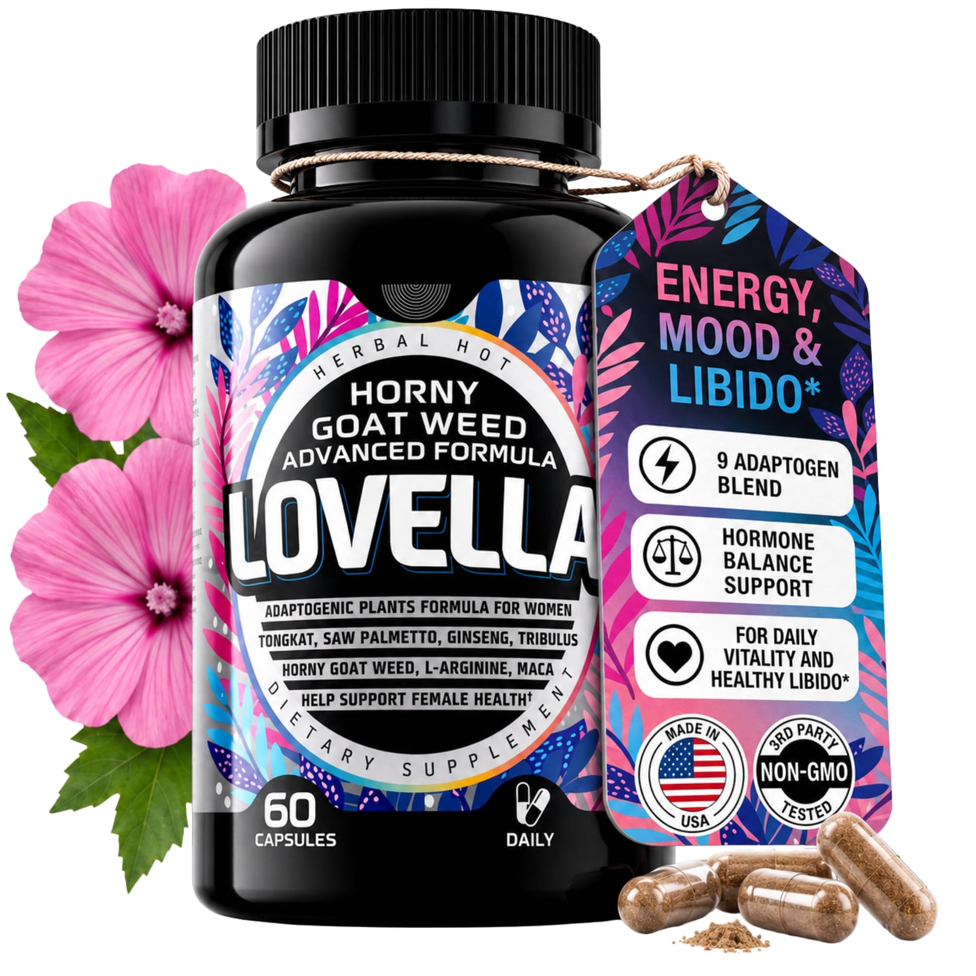 HERBAL HOT Lovella Female Libido Booster for Women 60 Capsules