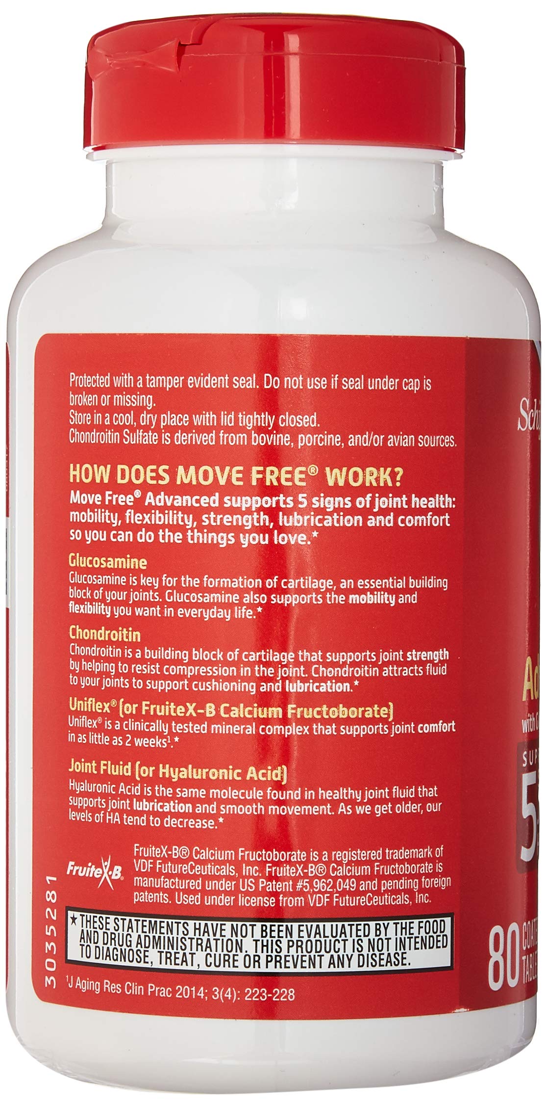 Move Free Advanced Joint Health Supplement with Glucosamine and Chondroitin Tablets, 80