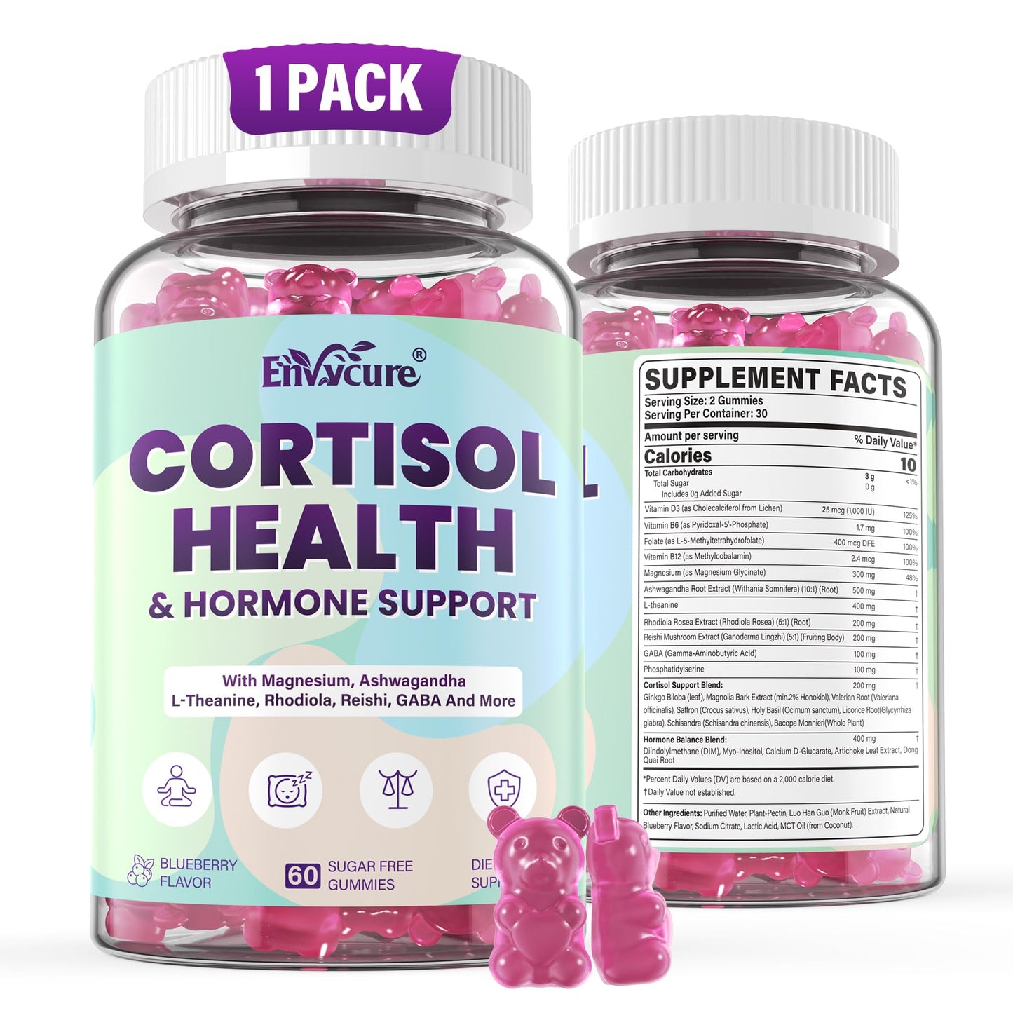 EnvyCure Cortisol Gummies 60 Count