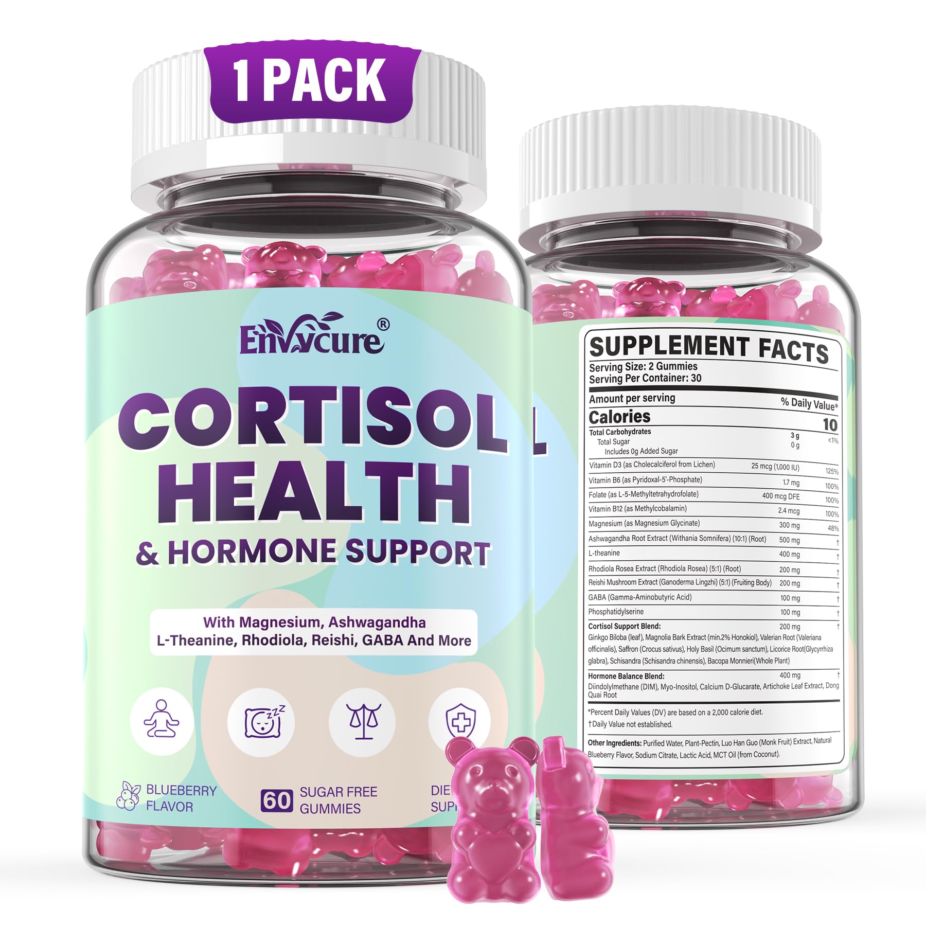 EnvyCure Cortisol Gummies 60 Count