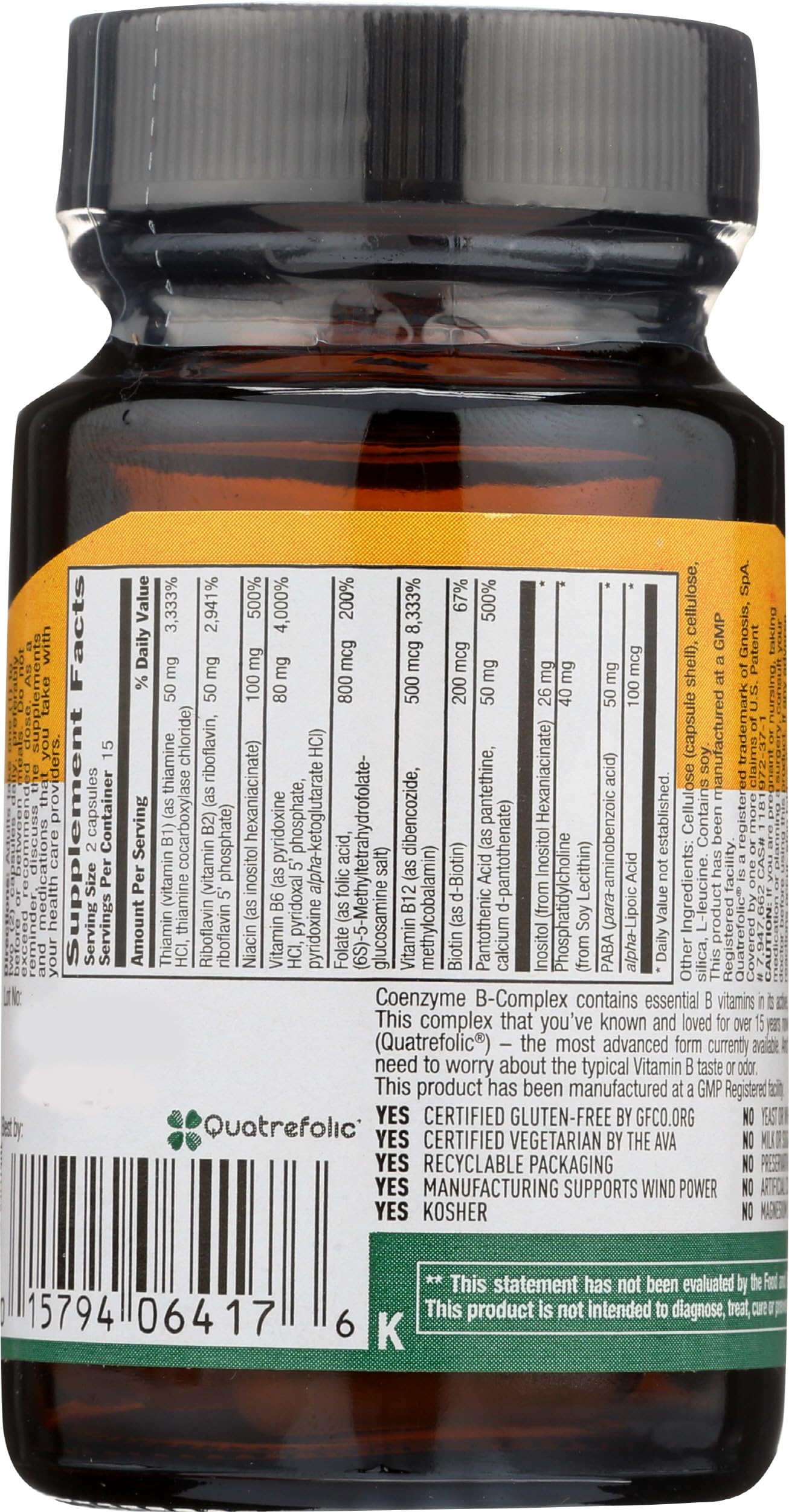 Country Life Coenzyme B Complex, 30-Count