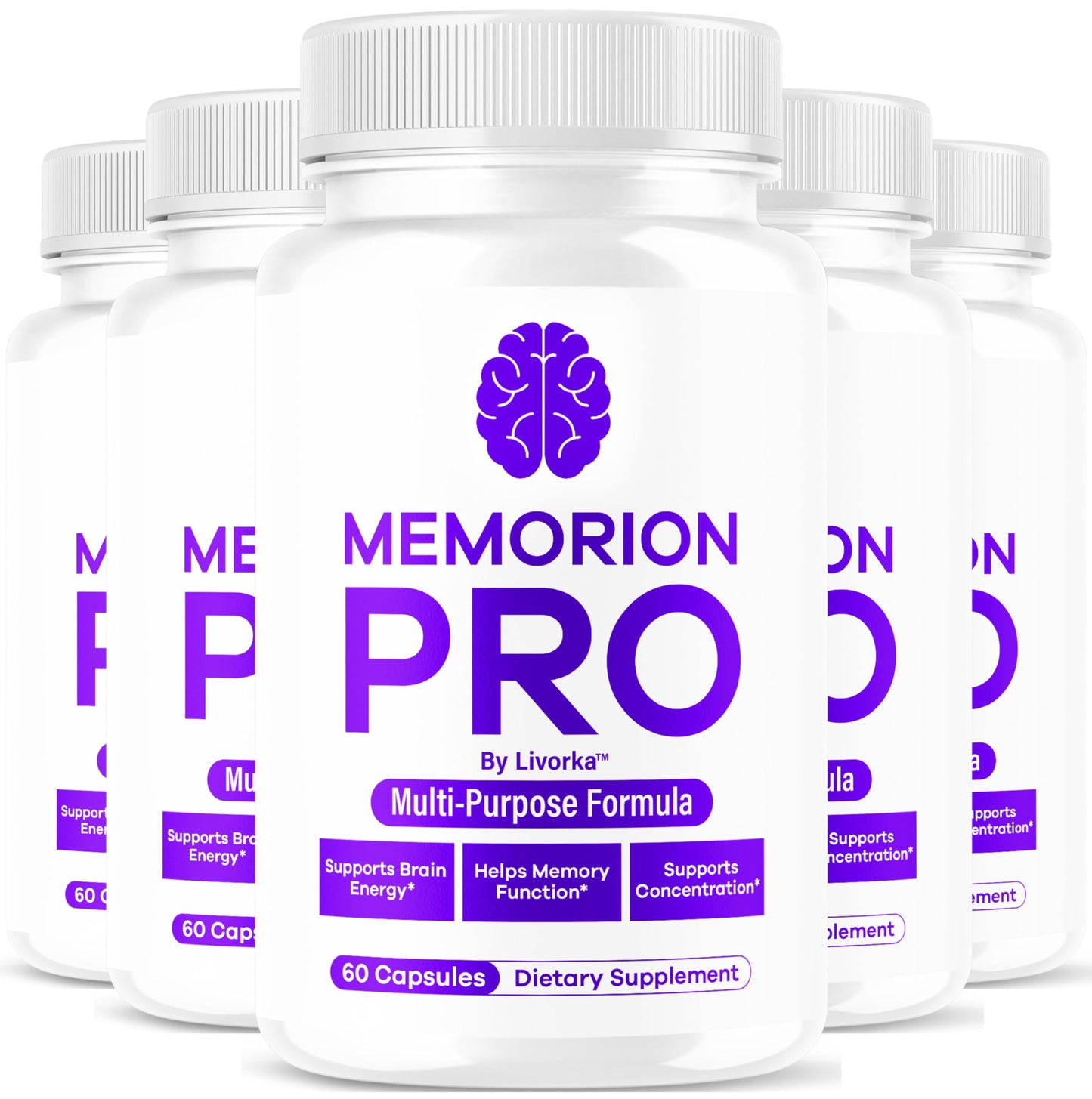 LIVORKA Memorion Pro Multipurpose Capsules Official Memorion Pro Daily Support Brain Health Supplement Pills Advanced Formula MemorionPro Premium Brain & Memory Focus, 300 Capsules