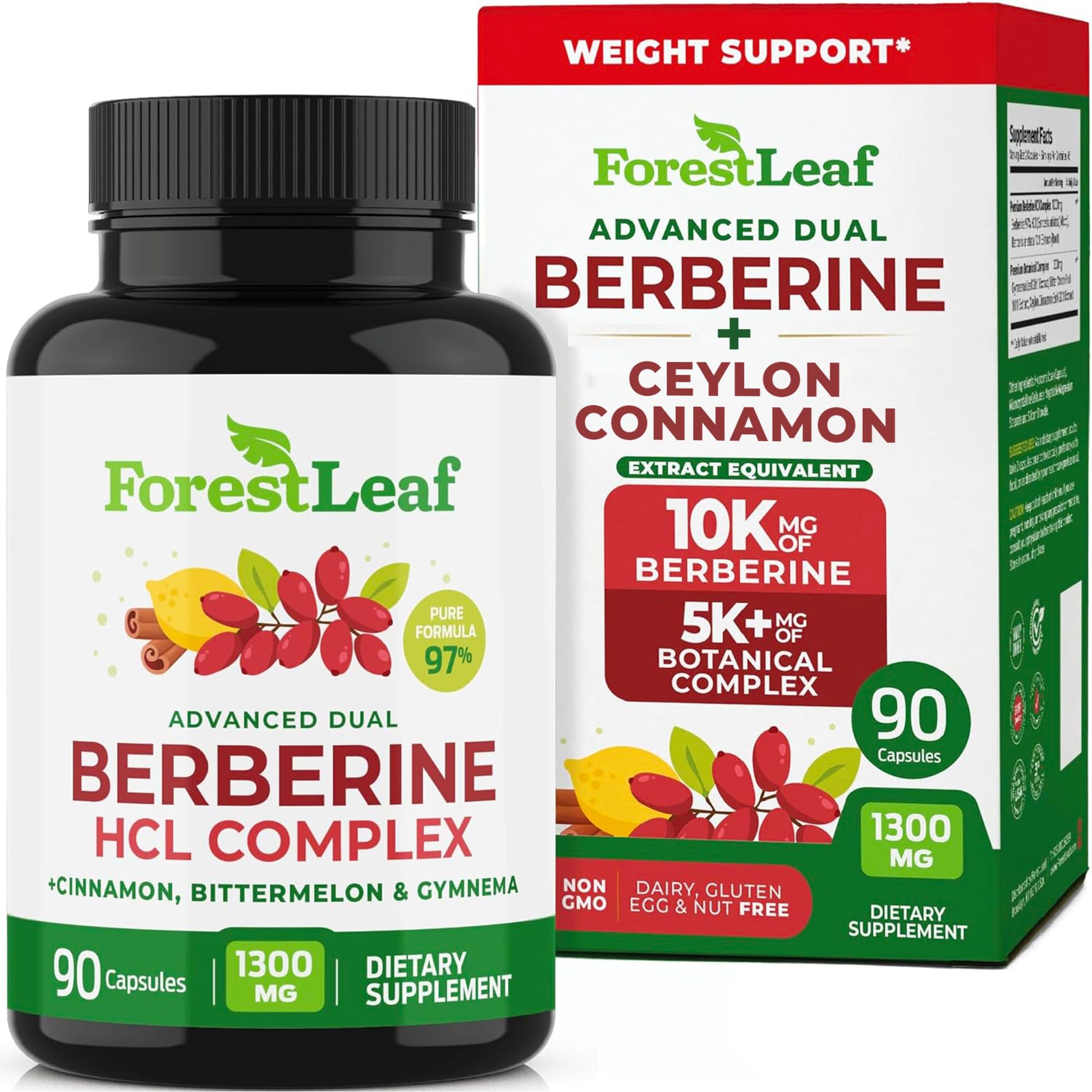 ForestLeaf Berberine Supplement Capsule, 90 Count