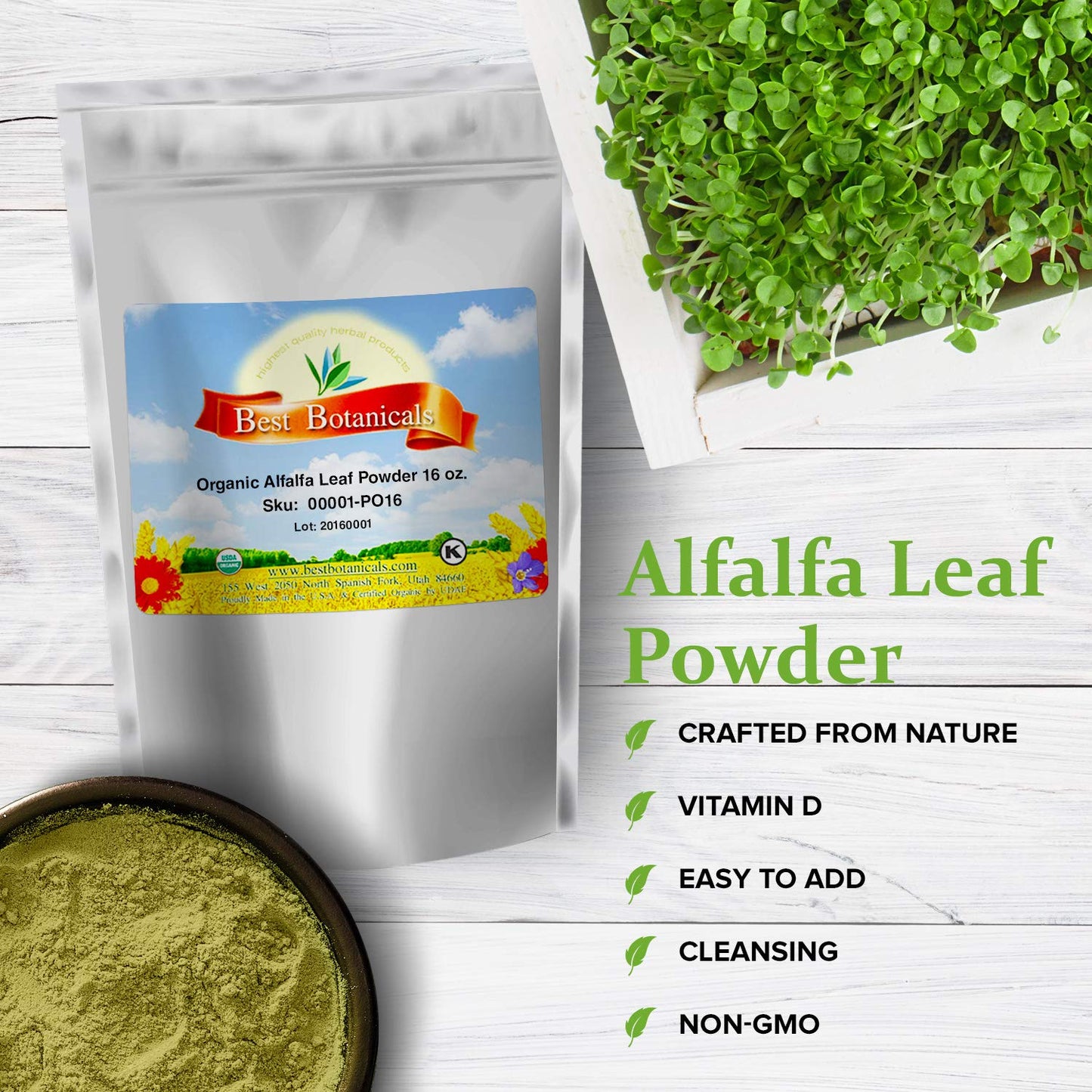 Best Botanicals Alfalfa Leaf Powder 16 oz