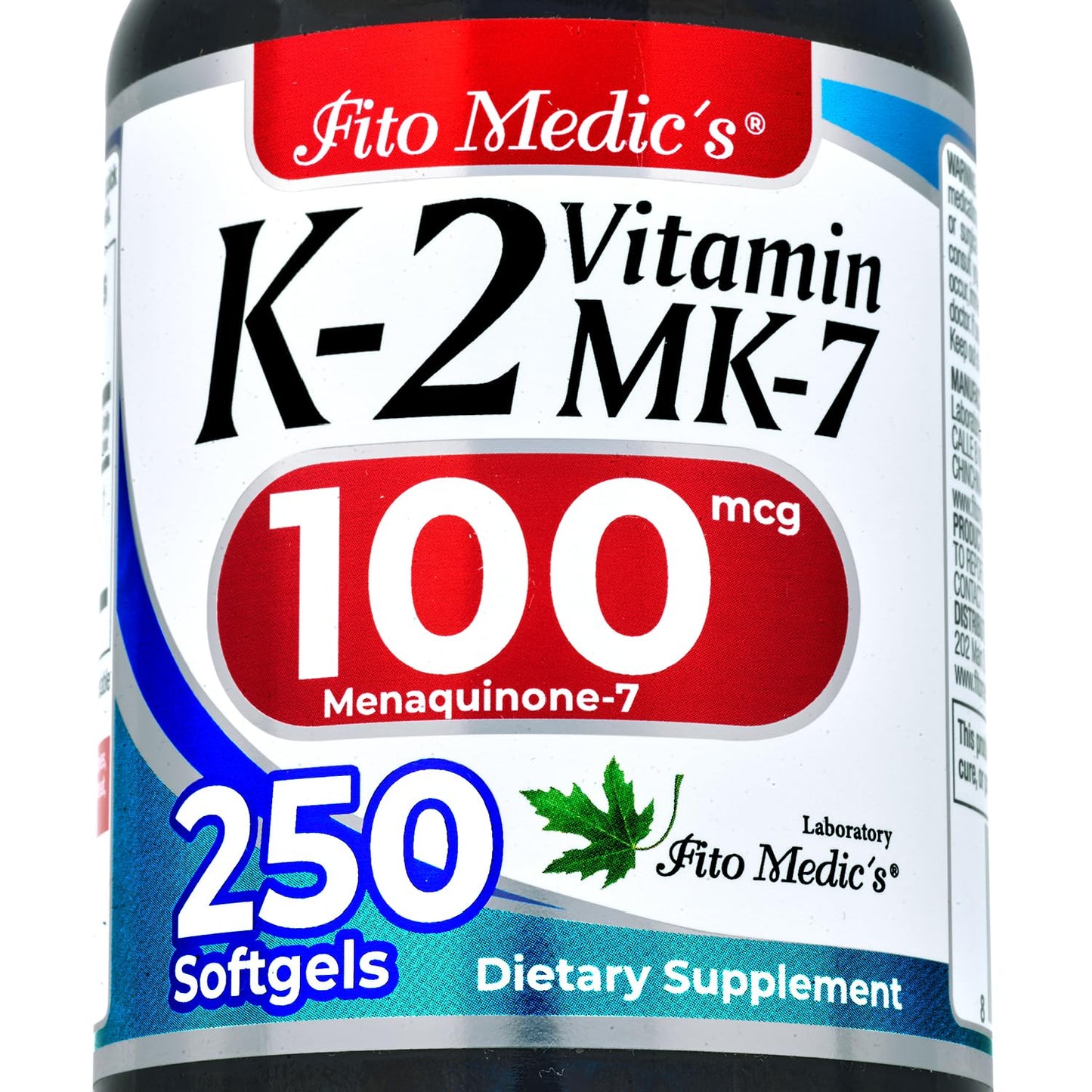 FITO MEDIC'S Vitamin K2 Softgels 250 Count