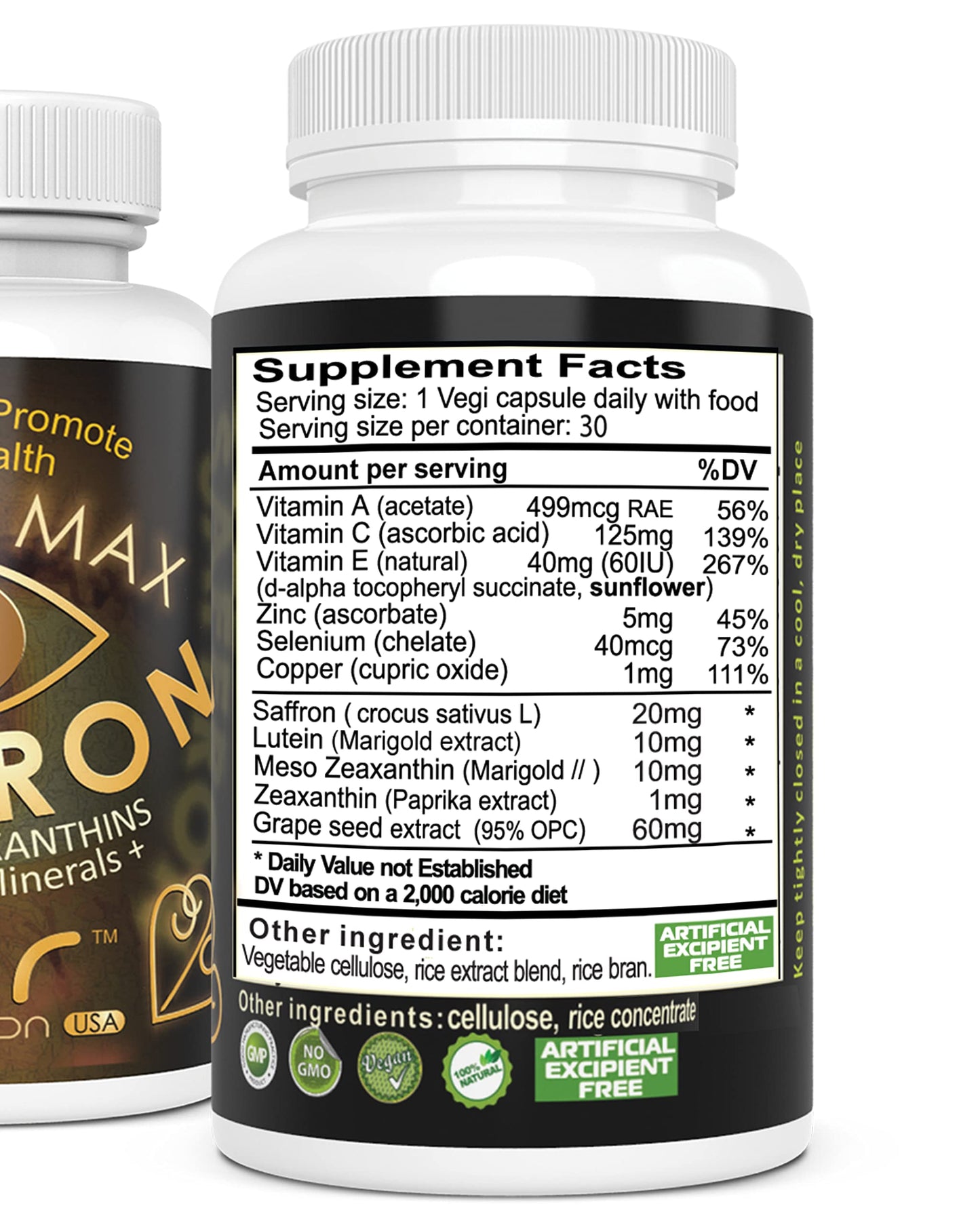 EXIR Eye Vitamins Dietary Supplement – Nutritional Support for Eye Health & Everyday Visual Wellness, 30 Capsules