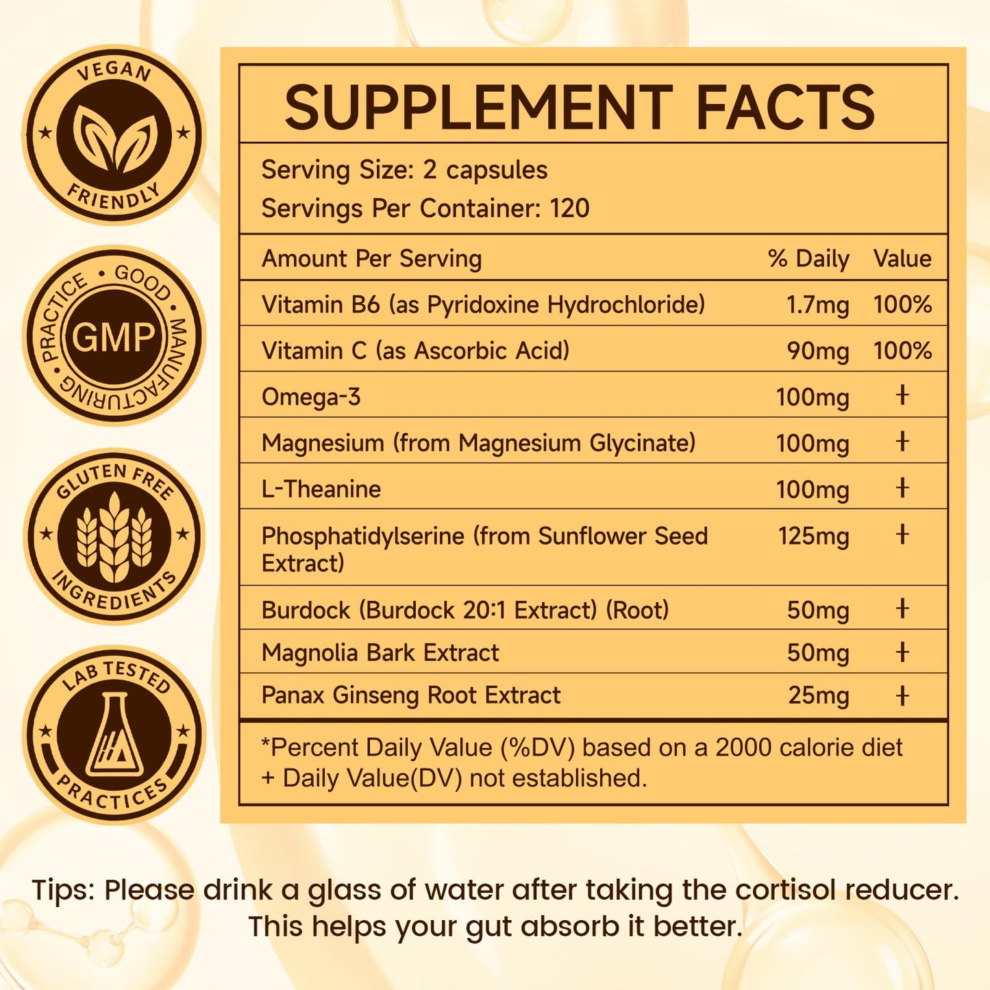 Qsbon Cortisol Reducer Capsules 120 Count