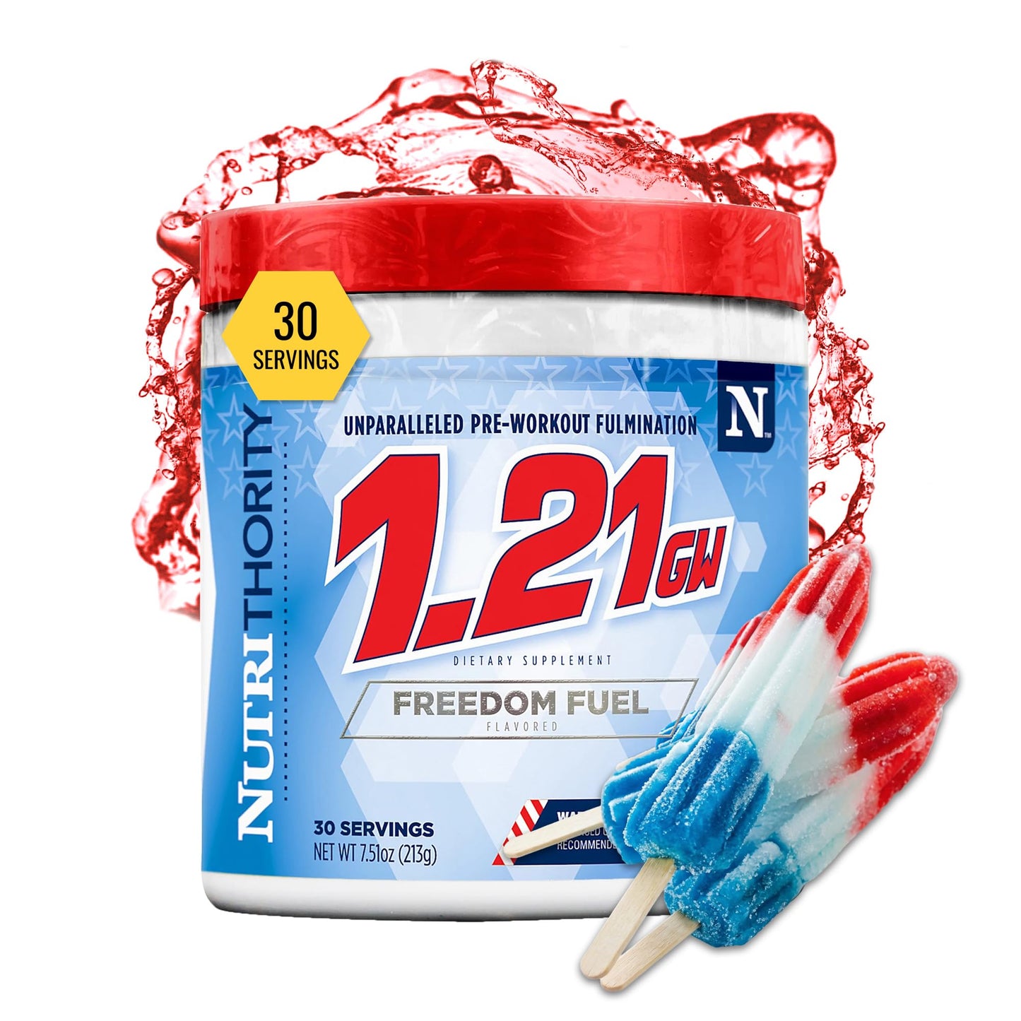 Nutrithority High Stim Pre Workout Powder for Men, Strong Pre Workout Energy Powder Without Creatine, High Caffeine (Freedom Fuel), 19 Servings