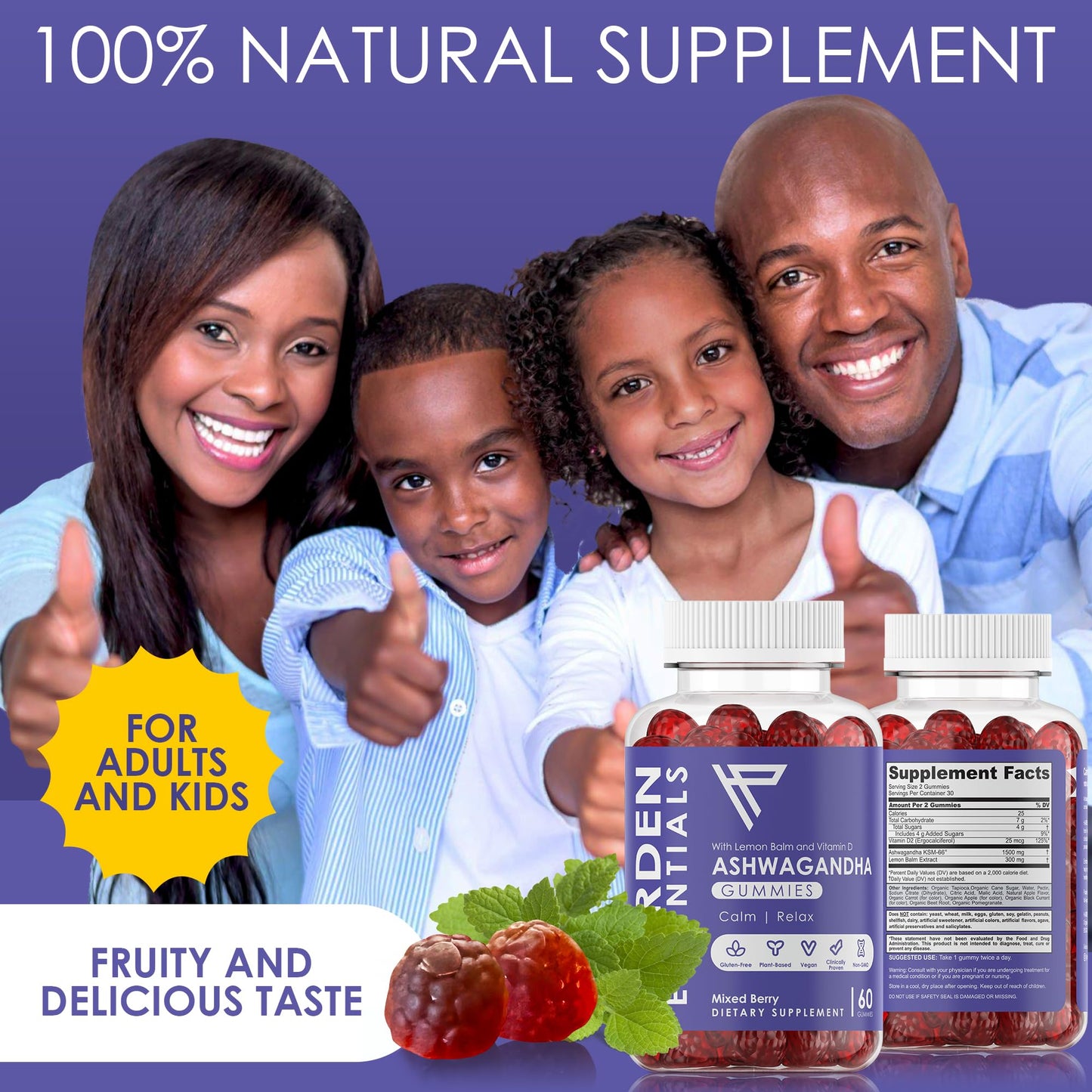 Harden Essentials KSM-66 Ashwagandha Gummies, 60 Count