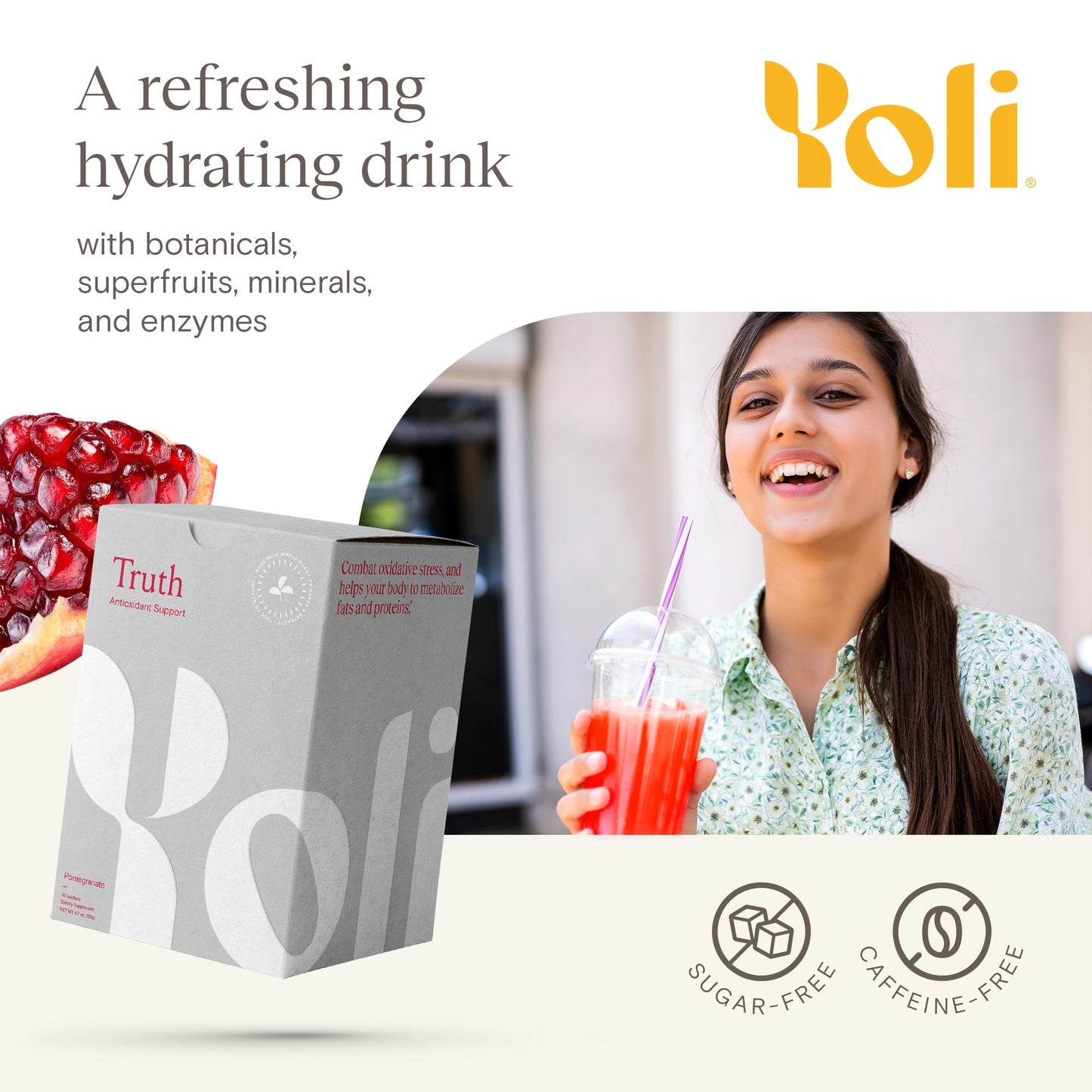 Yoli Truth Antioxidant and Immune Support Powder, Pomegranate, 30 Packets